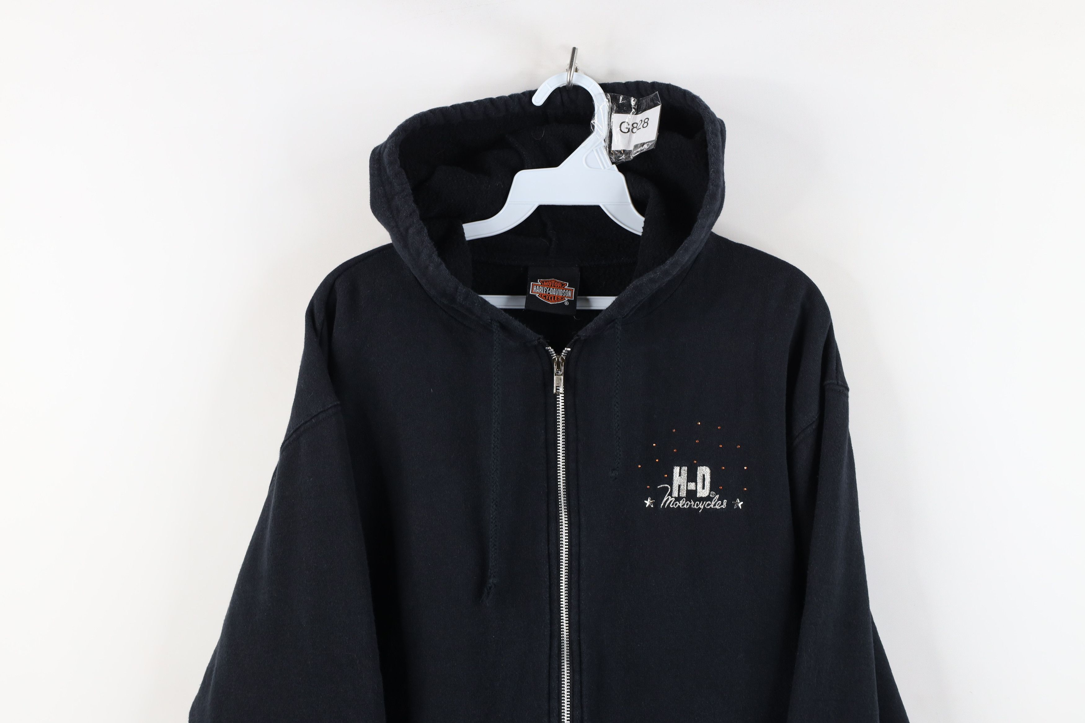 Harley Davidson Vintage Y2K Harley Davidson Spell Out Sequin Full Zip Hoodie Size XL / US 12-14 / IT 48-50 - 2 Thumbnail