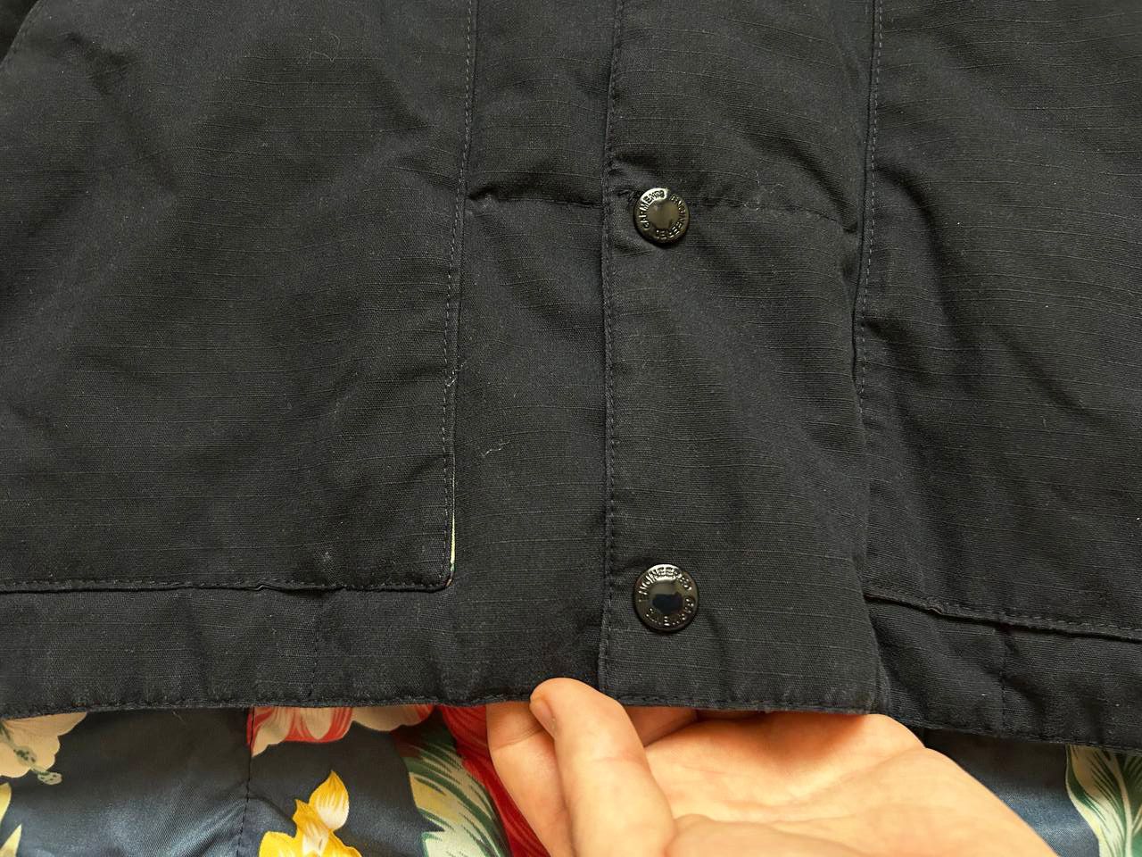 Engineered Garments Engineered Garments Navy Hooded Work Vest w/ Floral Lining Size XS / US 0-2 / IT 36-38 - 4 Thumbnail