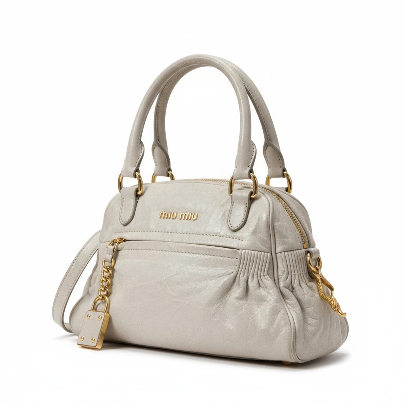 Miu Miu Miu Miu - Leather Handbag Gold Hardware Size ONE SIZE - 1 Thumbnail
