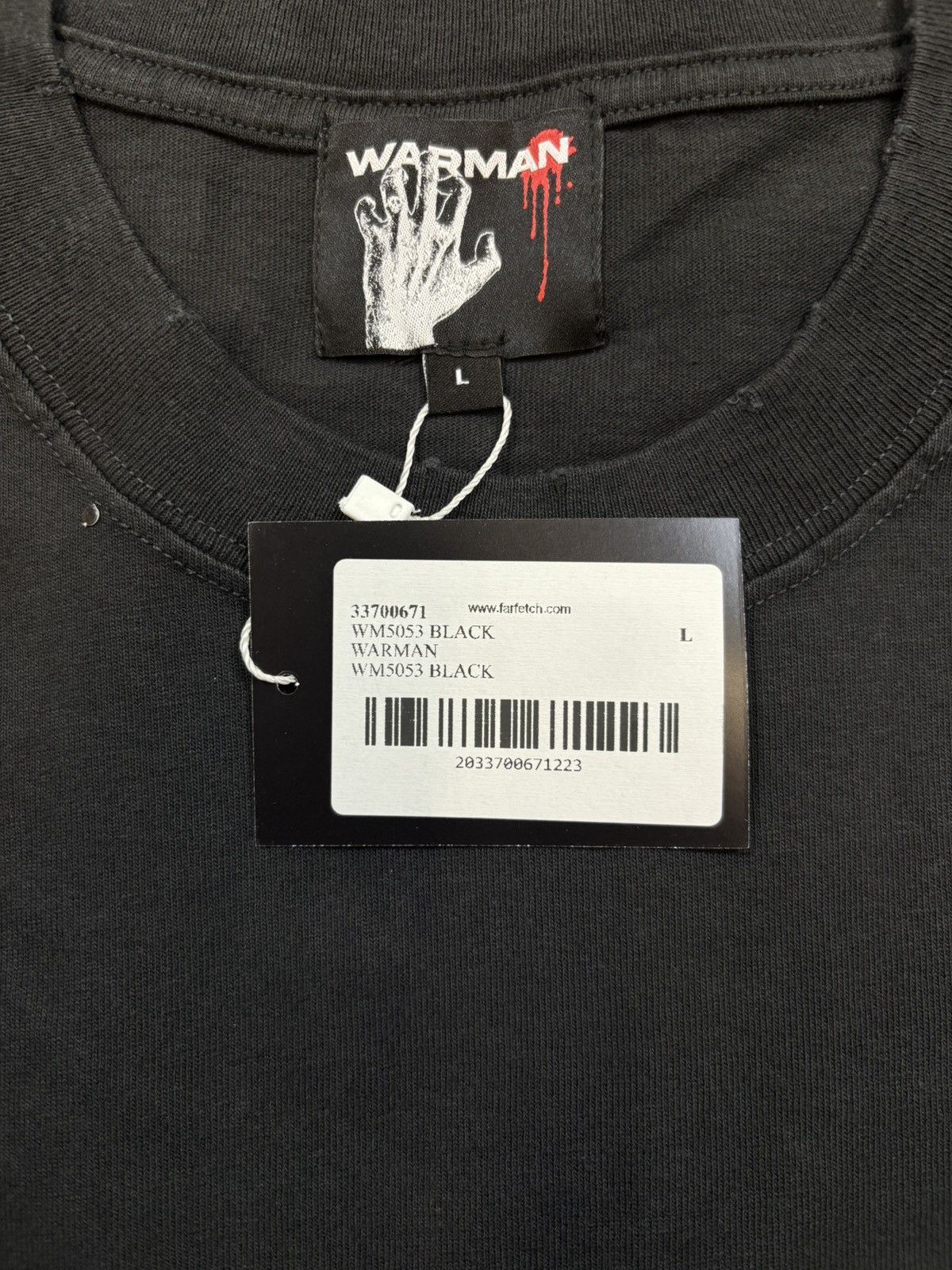 Vintage WARMAN I SEE THE LIGHT GRAPHIC TEE, Washed Black Size US L / EU 52-54 / 3 - 13 Thumbnail