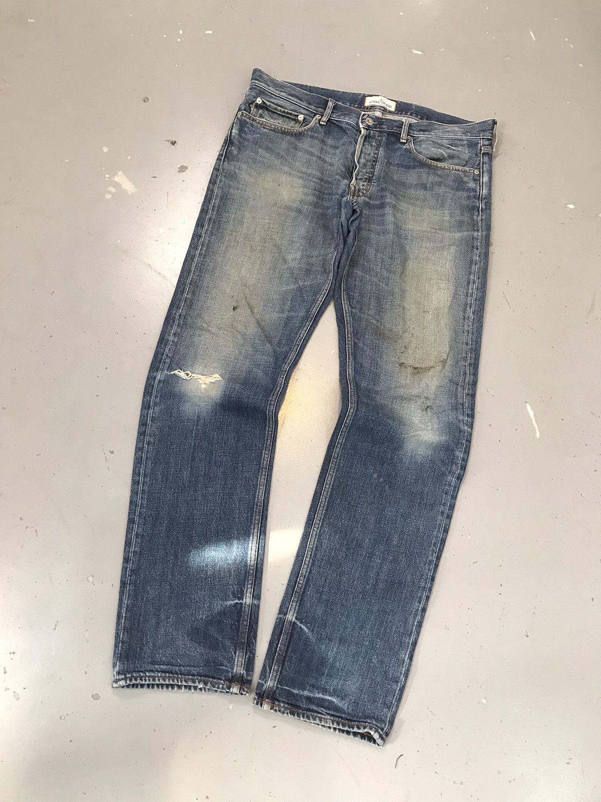 Stone Island × Vintage Vintage stone island distressed straight fit denim Size US 38 / EU 54 - 2 Thumbnail