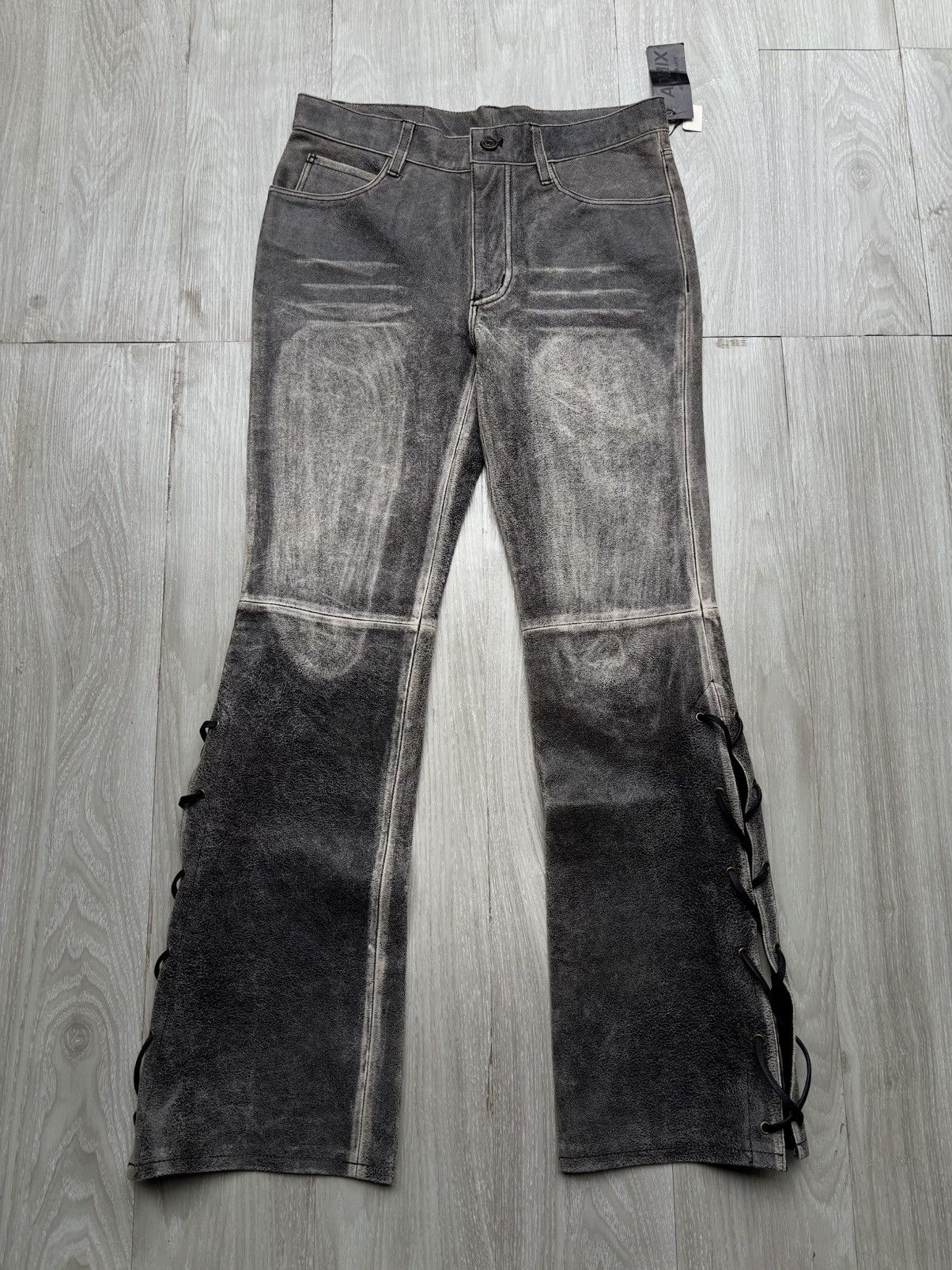 Japanese Brand Admix leather flare pants Size US 28 / EU 44 - 1 Thumbnail