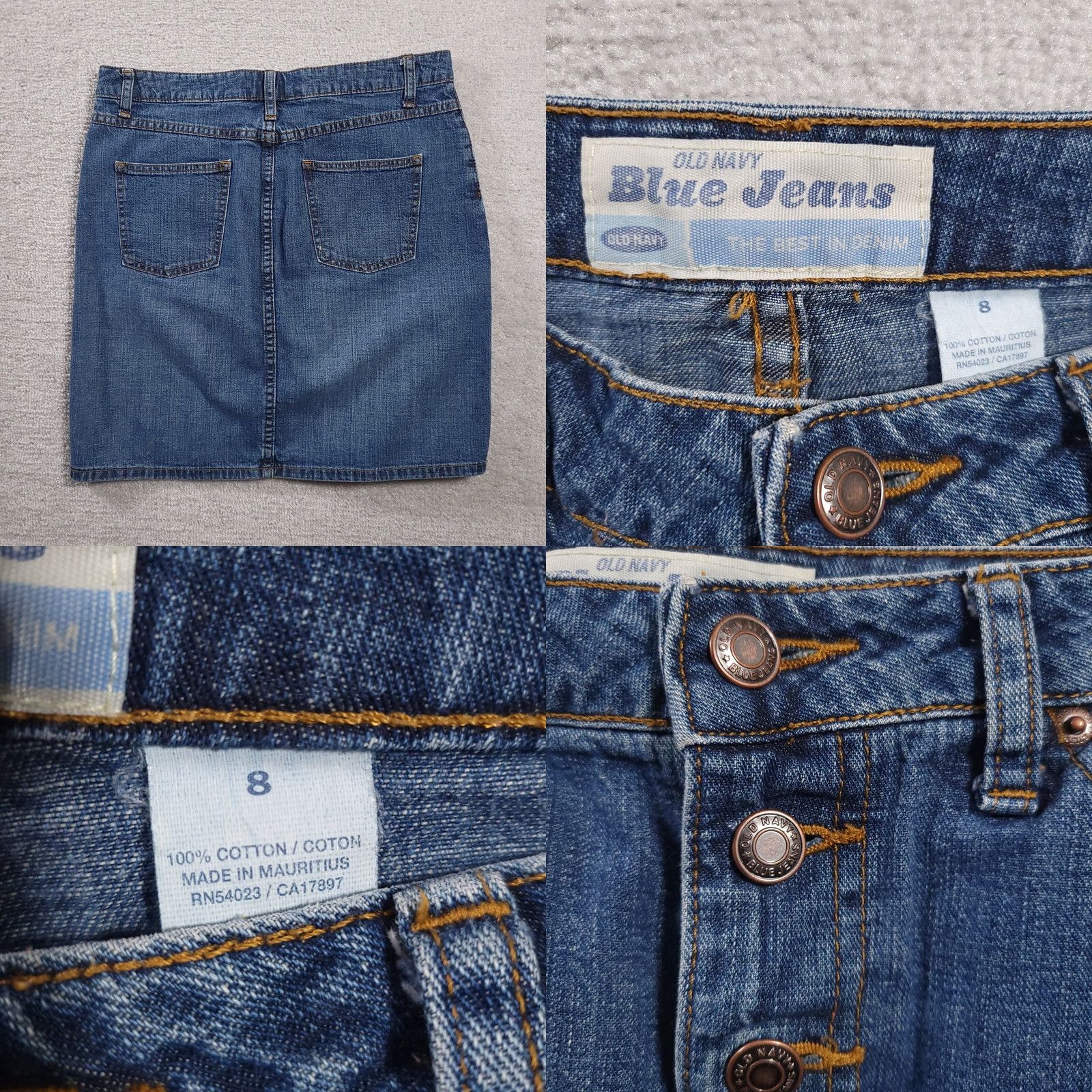 Old Navy Old Navy Skirt 8 Blue Denim Jeans Short Button Fly Women's Size 30" / US 8 / IT 44 - 8 Thumbnail