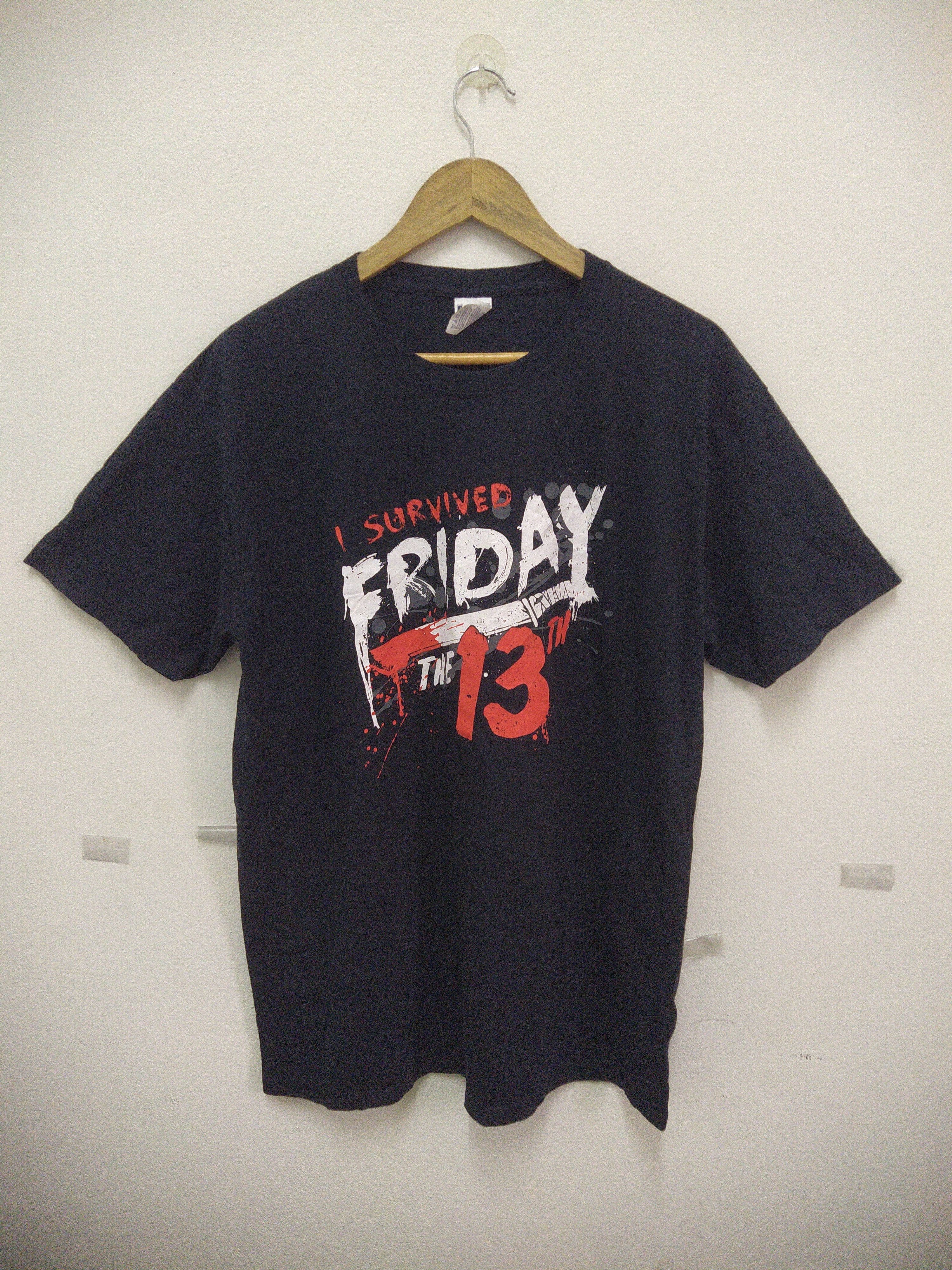 Expert Horror I Survived Friday The 13th Horror Graphic T-Shirt Black Size US L / EU 52-54 / 3 - 1 Thumbnail