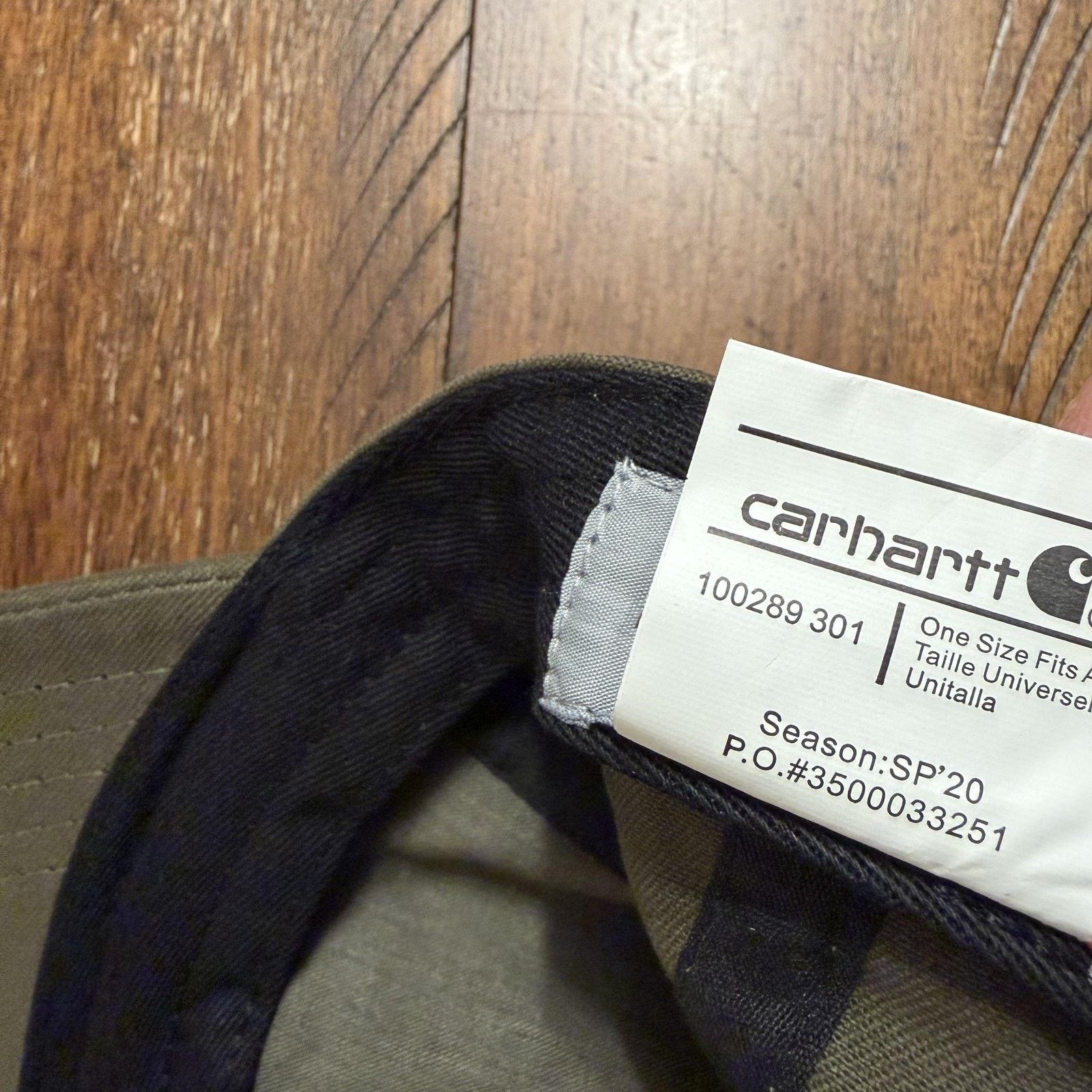 Carhartt Carhartt Hat Cap Strap Back Mens Green Canvas Leather Patch Size ONE SIZE - 8 Thumbnail