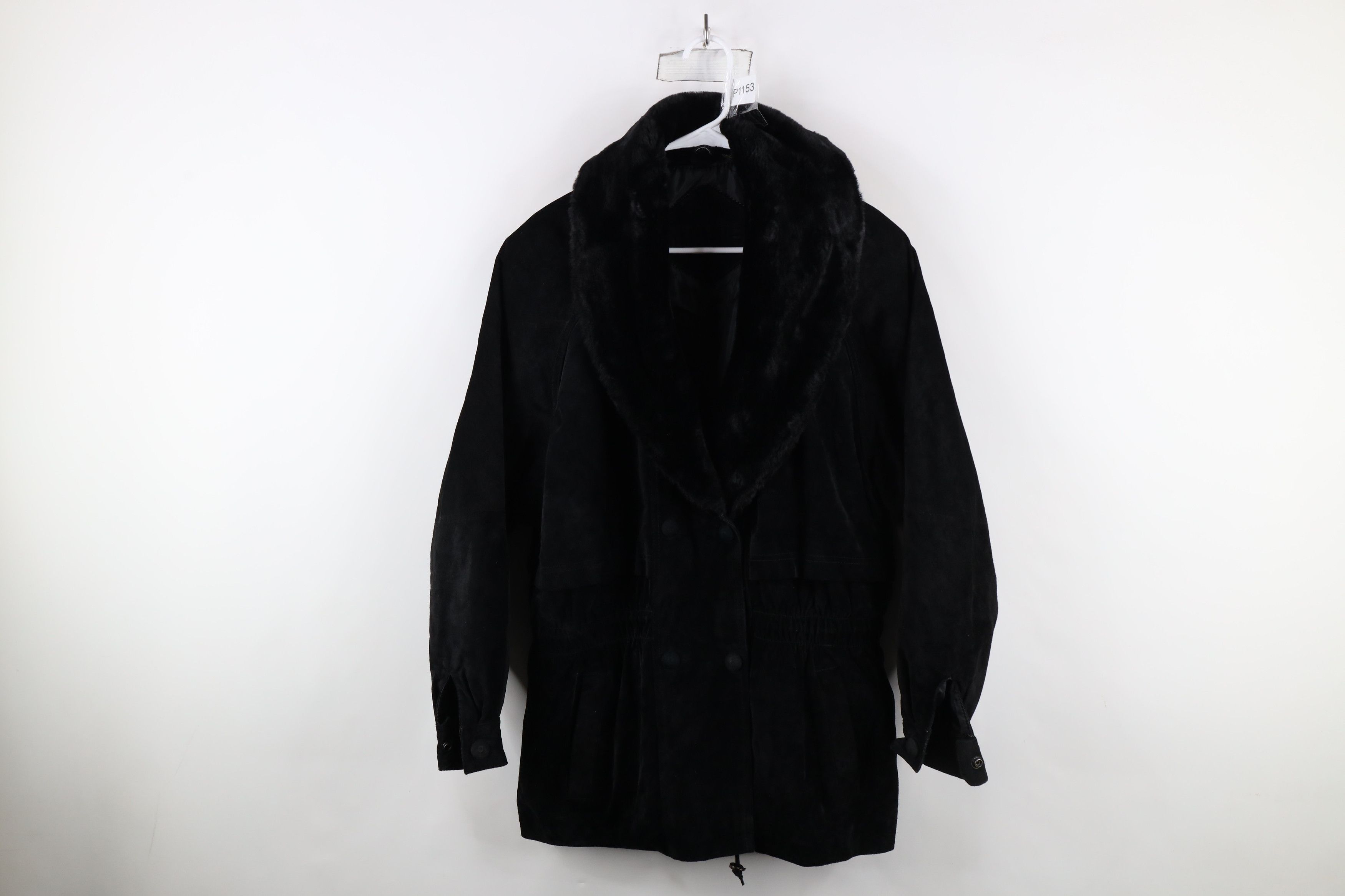 Vintage Vintage 90s Streetwear Plush Collar Suede Leather Jacket Size L / US 10 / IT 46 - 1 Thumbnail