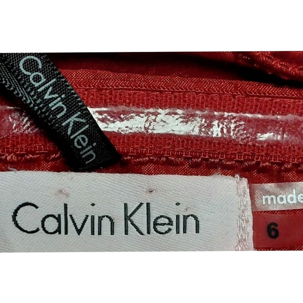 Vintage Calvin Klein Red Strapless Dress Solid Sleeveless Knee Length Women Size 6 Size M / US 6-8 / IT 42-44 - 5 Thumbnail