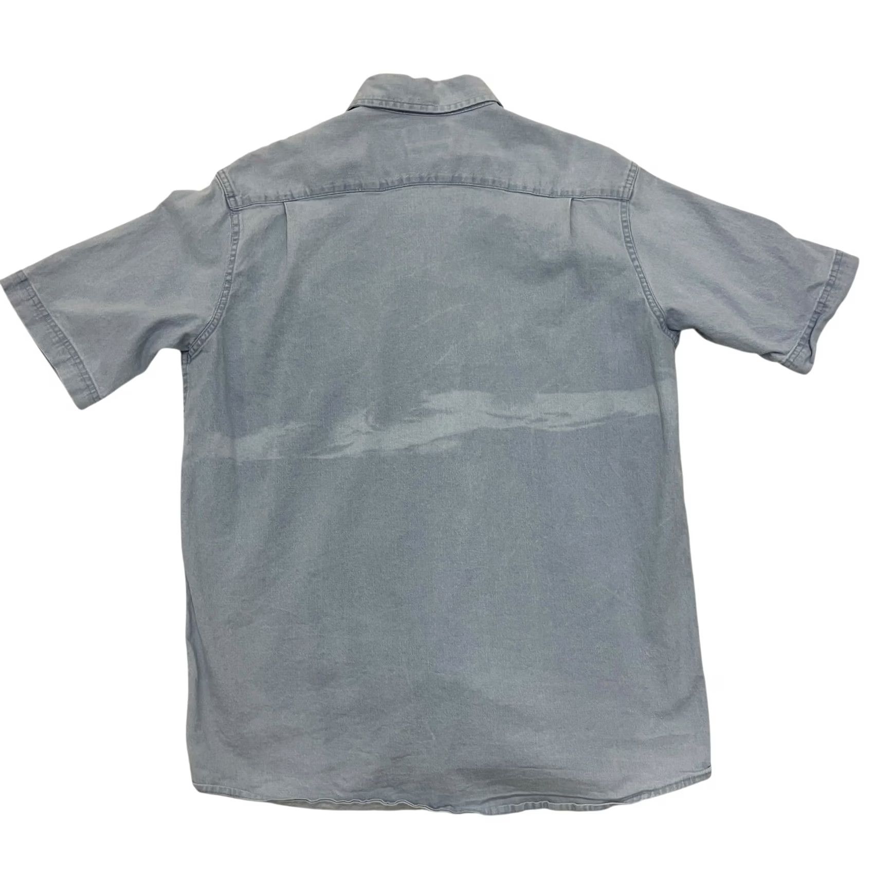 Wrangler Wrangler Denim Shirt Mens M Blue Short Sleeve Stretch Cotton Button Up Size US M / EU 48-50 / 2 - 5 Thumbnail