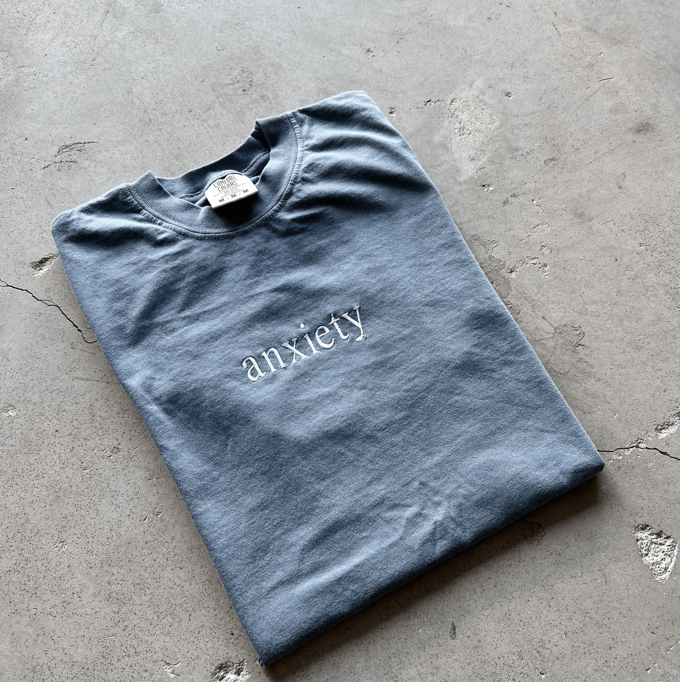 Prolific Anxiety 100% Cotton Tshirt Embroidered Size US S / EU 44-46 / 1 - 1 Thumbnail