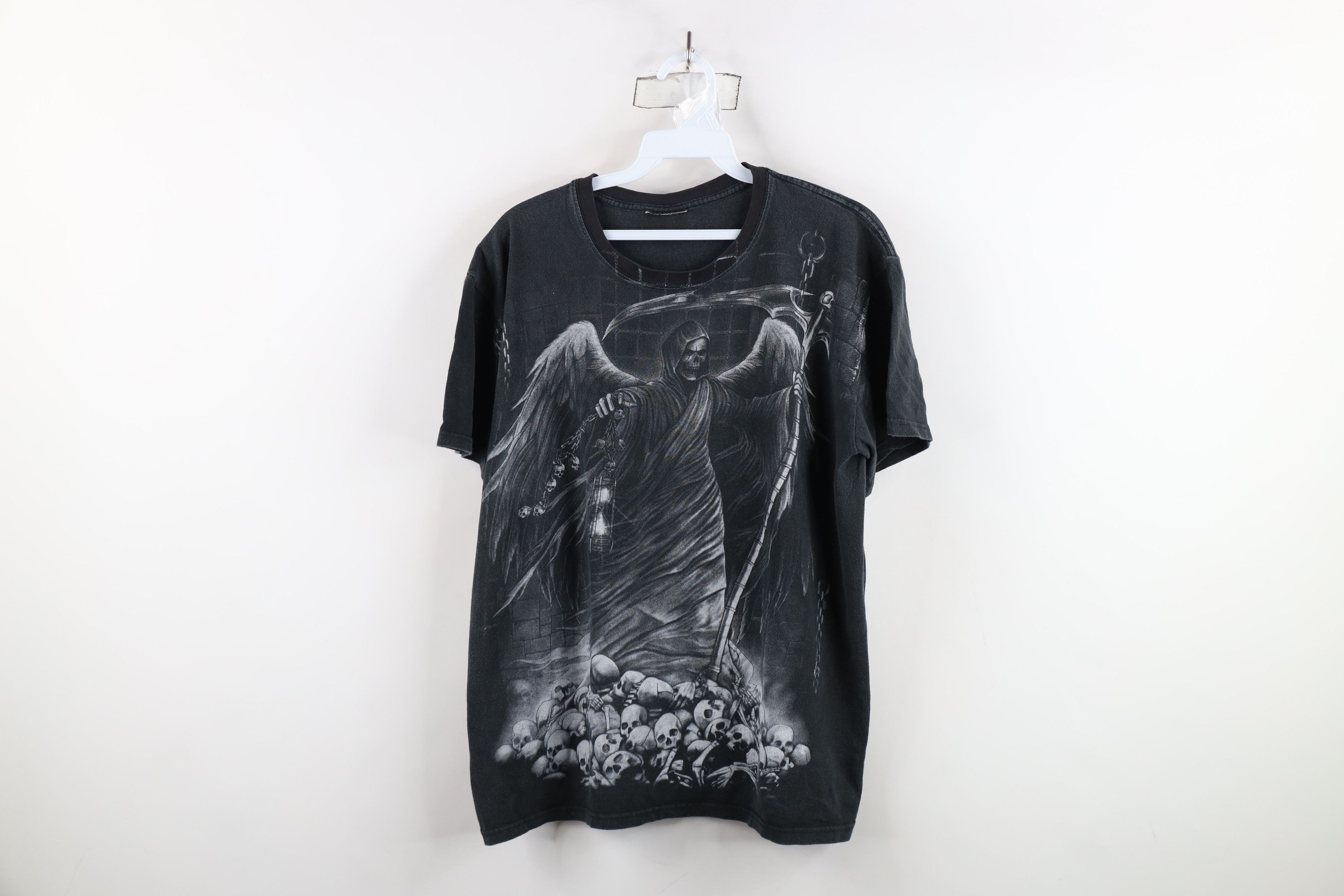 Vintage Vintage 90s Y2K Streetwear Grim Reaper Skull MMA T-Shirt Size US M / EU 48-50 / 2 - 1 Thumbnail