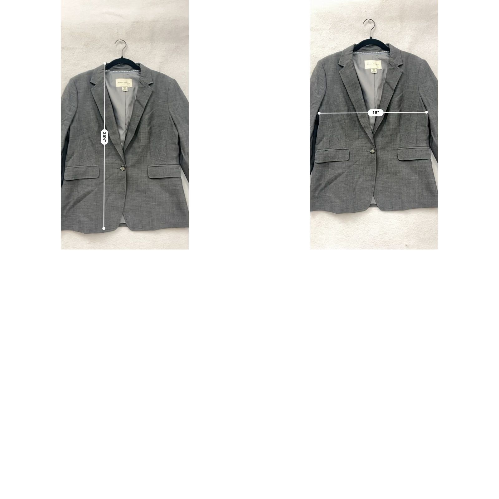 Banana Republic Banana Republic Blazer Womens 12P Gray Polyester? Spandex? (original says wool & spandex) [note: cannot add new info] Size XL / US 12-14 / IT 48-50 - 8 Thumbnail