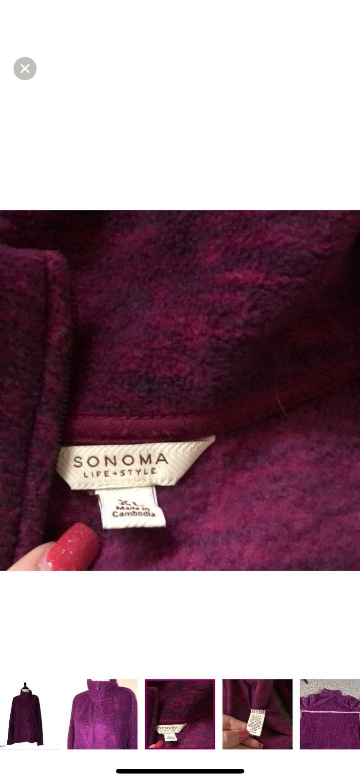 Sonoma Sonoma XL fleece zip up jacket Size XL / US 12-14 / IT 48-50 - 3 Thumbnail