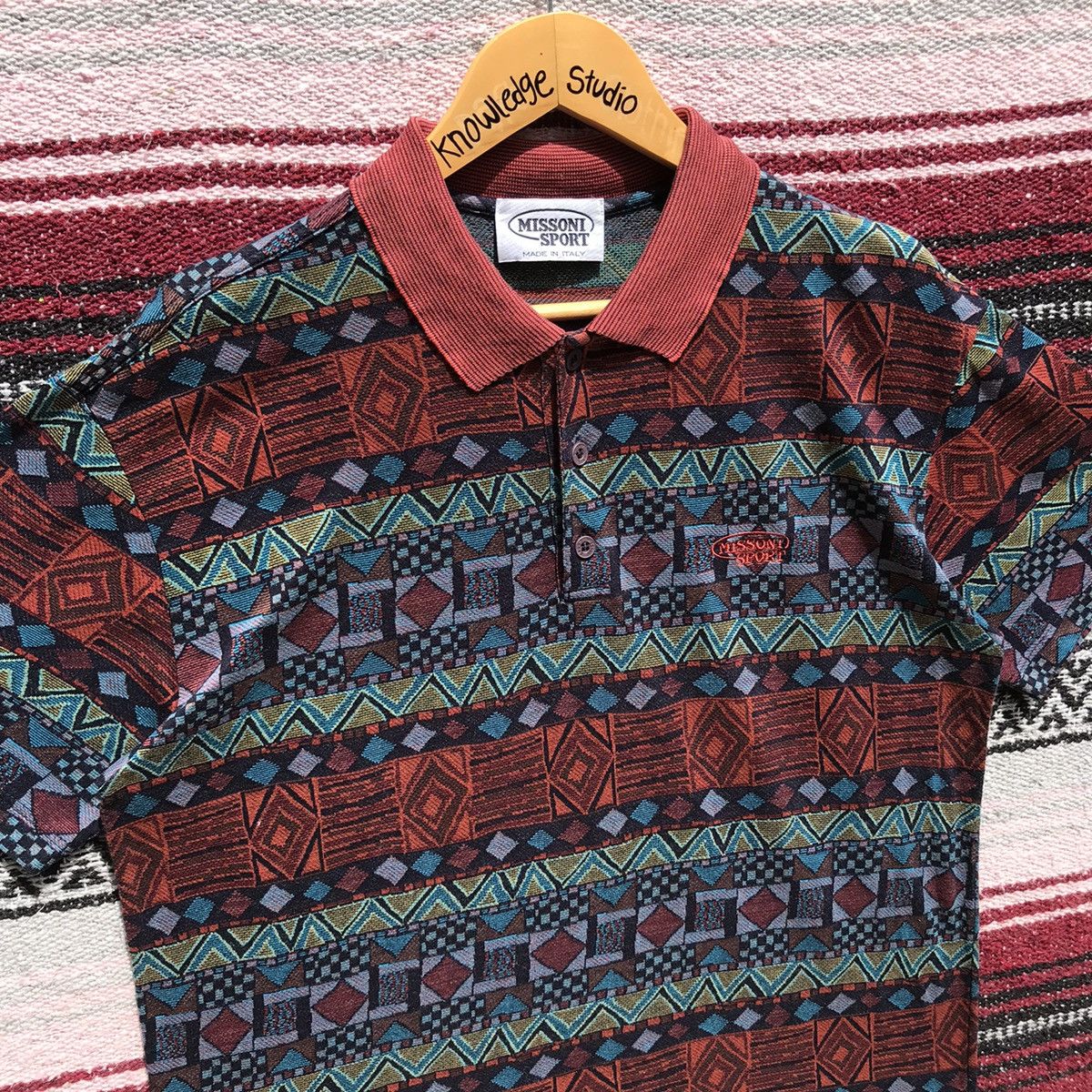 Missoni Vintage Missoni Sports Ethnic Wind Polo Tees Missoni Italy Size US S / EU 44-46 / 1 - 6 Thumbnail