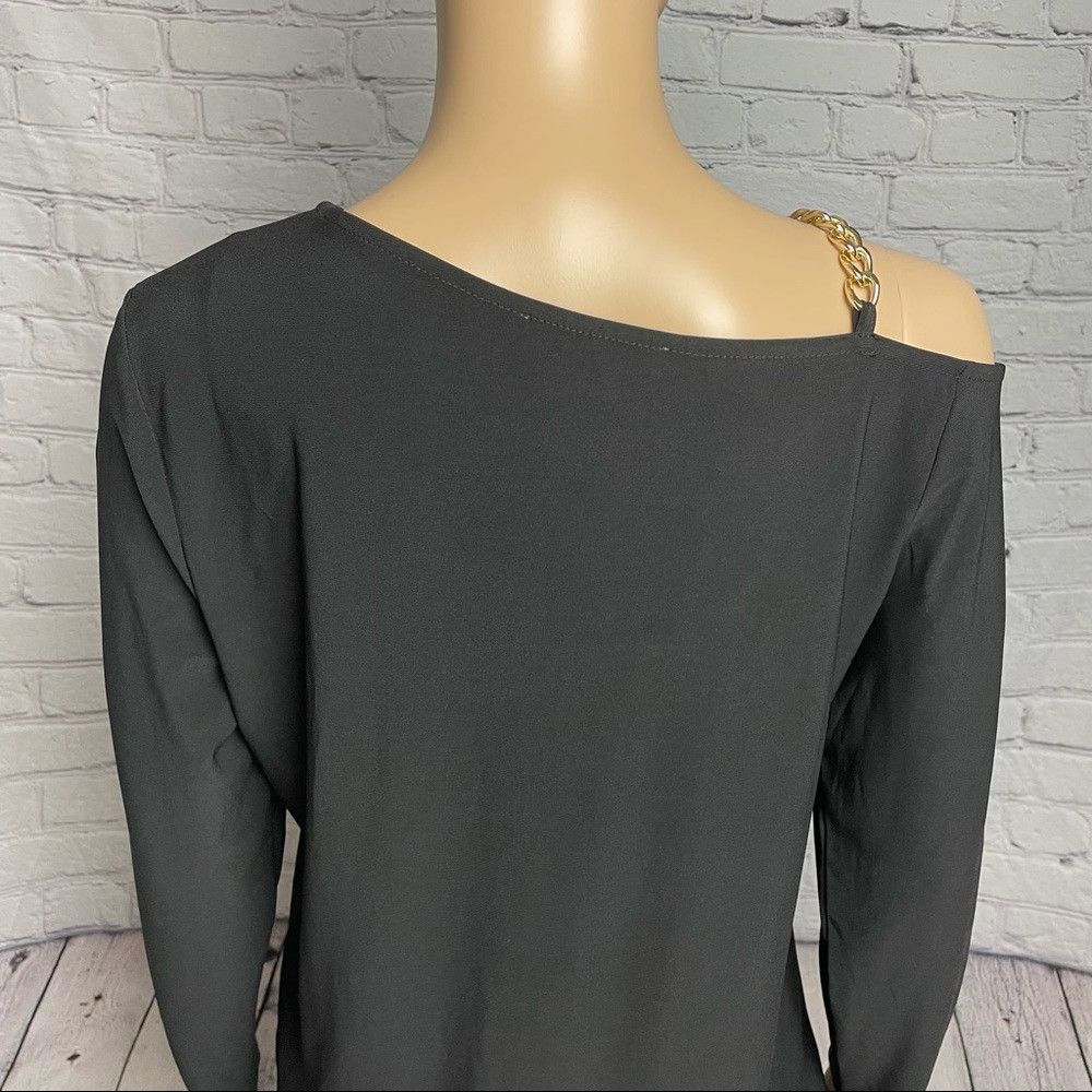 Nine West NWT New Nine West Black Gold Chain Asymmetrical Top Blouse Size M / US 6-8 / IT 42-44 - 9 Thumbnail