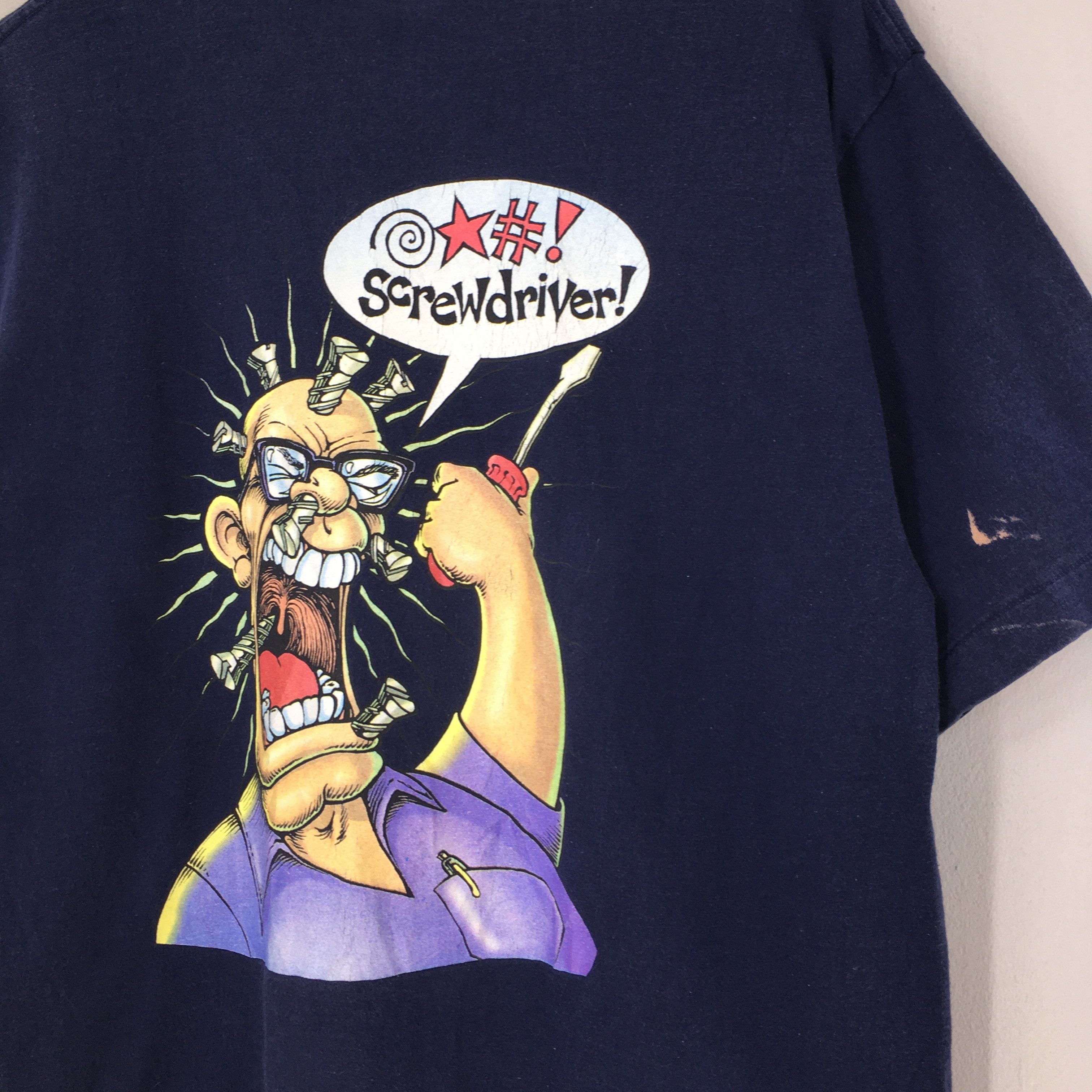 Dream And Destroy × Vintage Vintage Screwdriver Cartoon Graphics Tshirt Size XLarge Size US XL / EU 56 / 4 - 2 Thumbnail