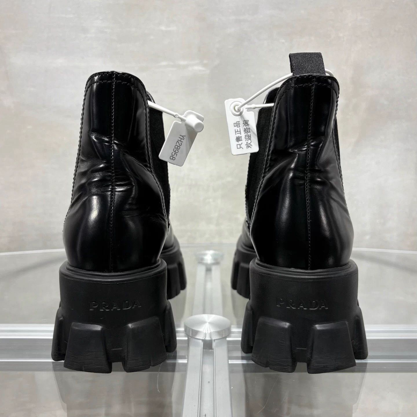 Prada PRADA Women's Black Chelsea Boots Size 37 Size US 6.5 / IT 36.5 - 6 Thumbnail