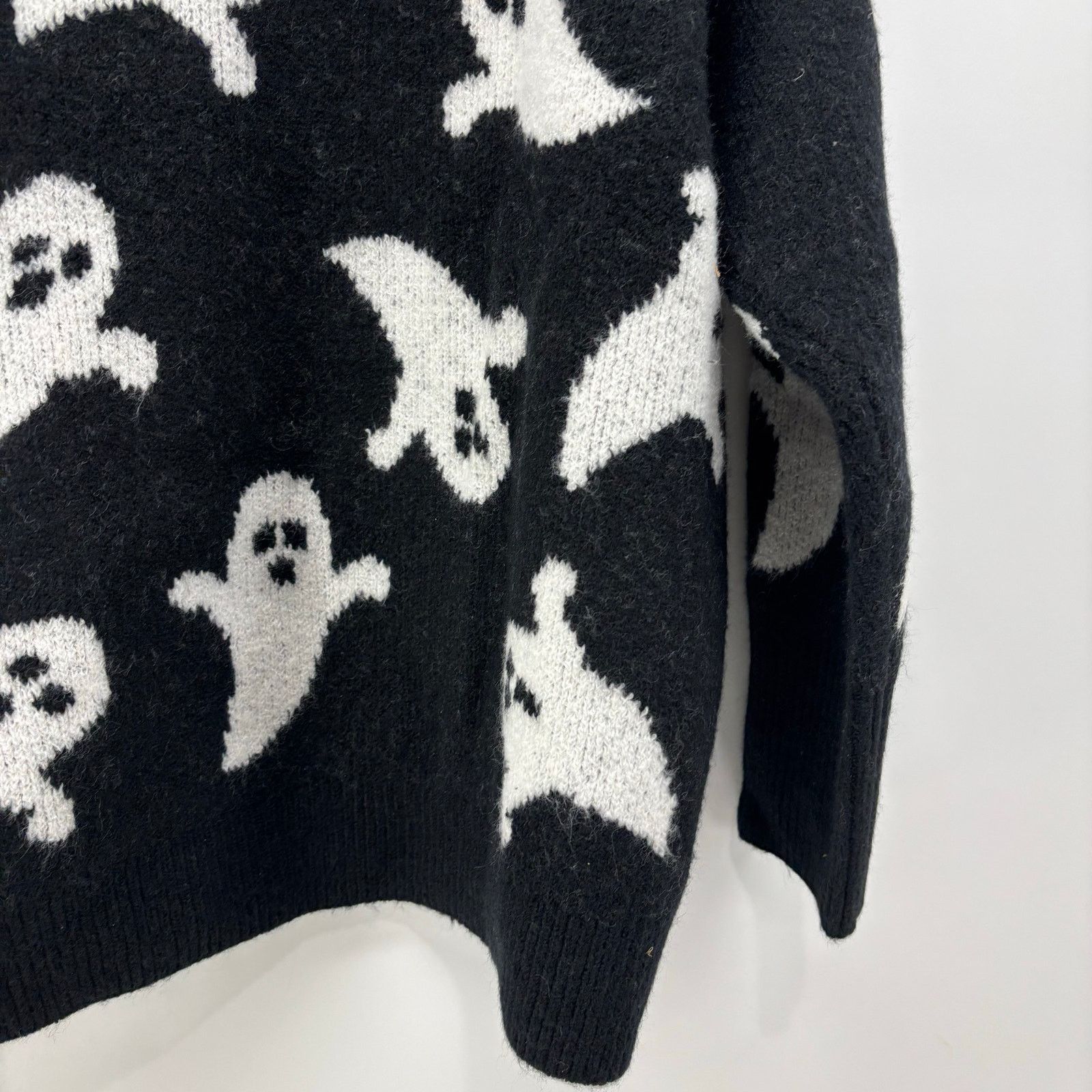 Vince Camuto Vince Camuto Womens Med Black White Ghost Halloween Sweater Size M / US 6-8 / IT 42-44 - 10 Thumbnail