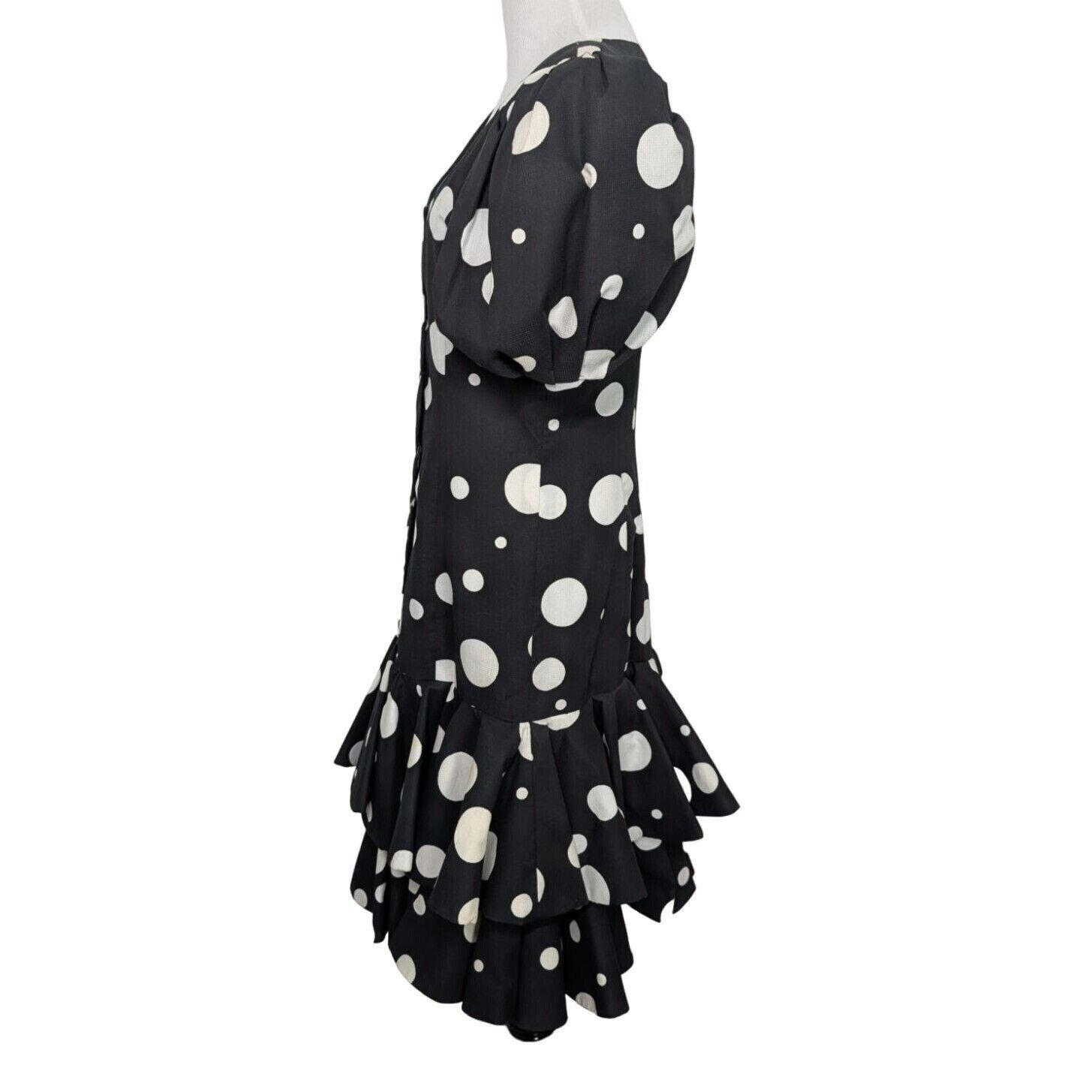 Other Vintage 80s Victor Costa Polka Dot Dress Womens Size 8 Black Size M / US 6-8 / IT 42-44 - 11 Thumbnail