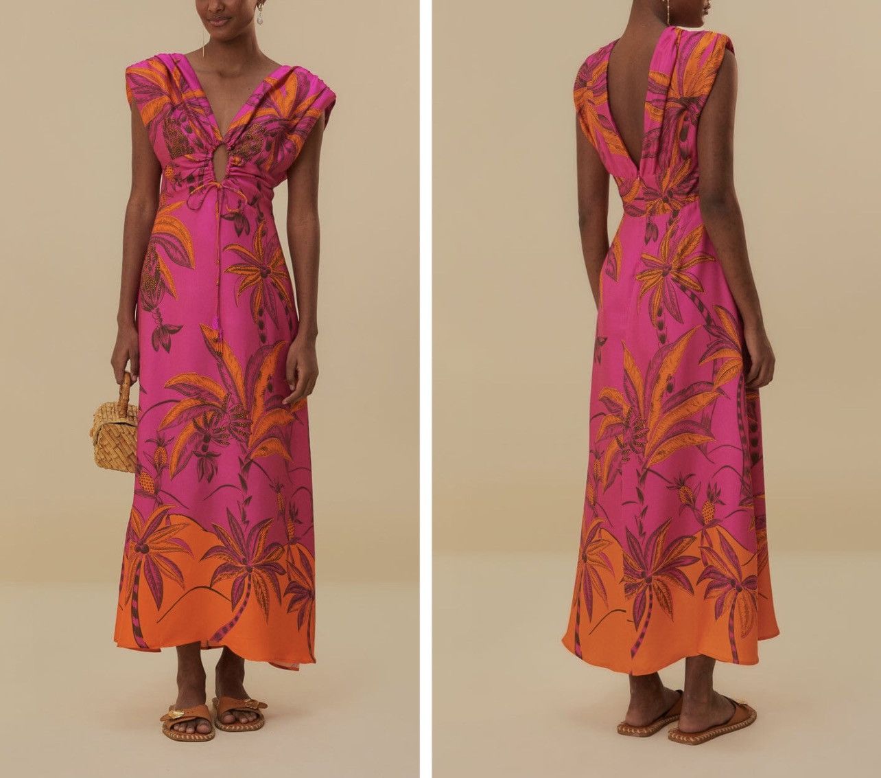 long v neck maxi dress Sylvie Plunge V-Neck Maxi Dress