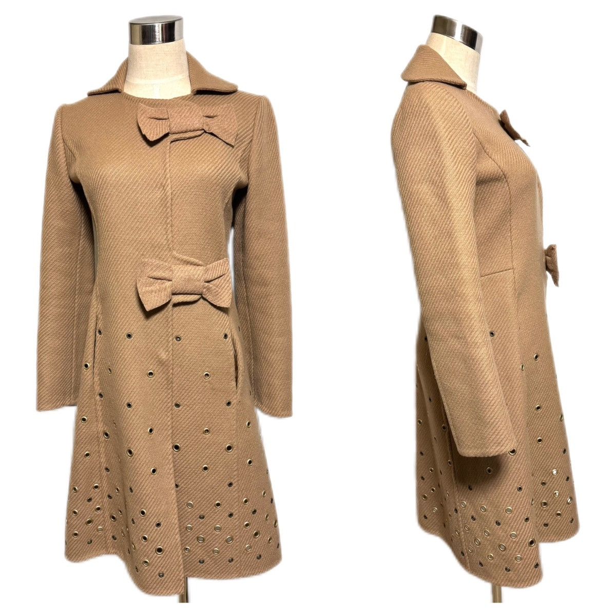 Prada e Prada Runway Coat with Eyelet Studs and Ribbon, Size 38 Size XS / US 0-2 / IT 36-38 - 14 Thumbnail