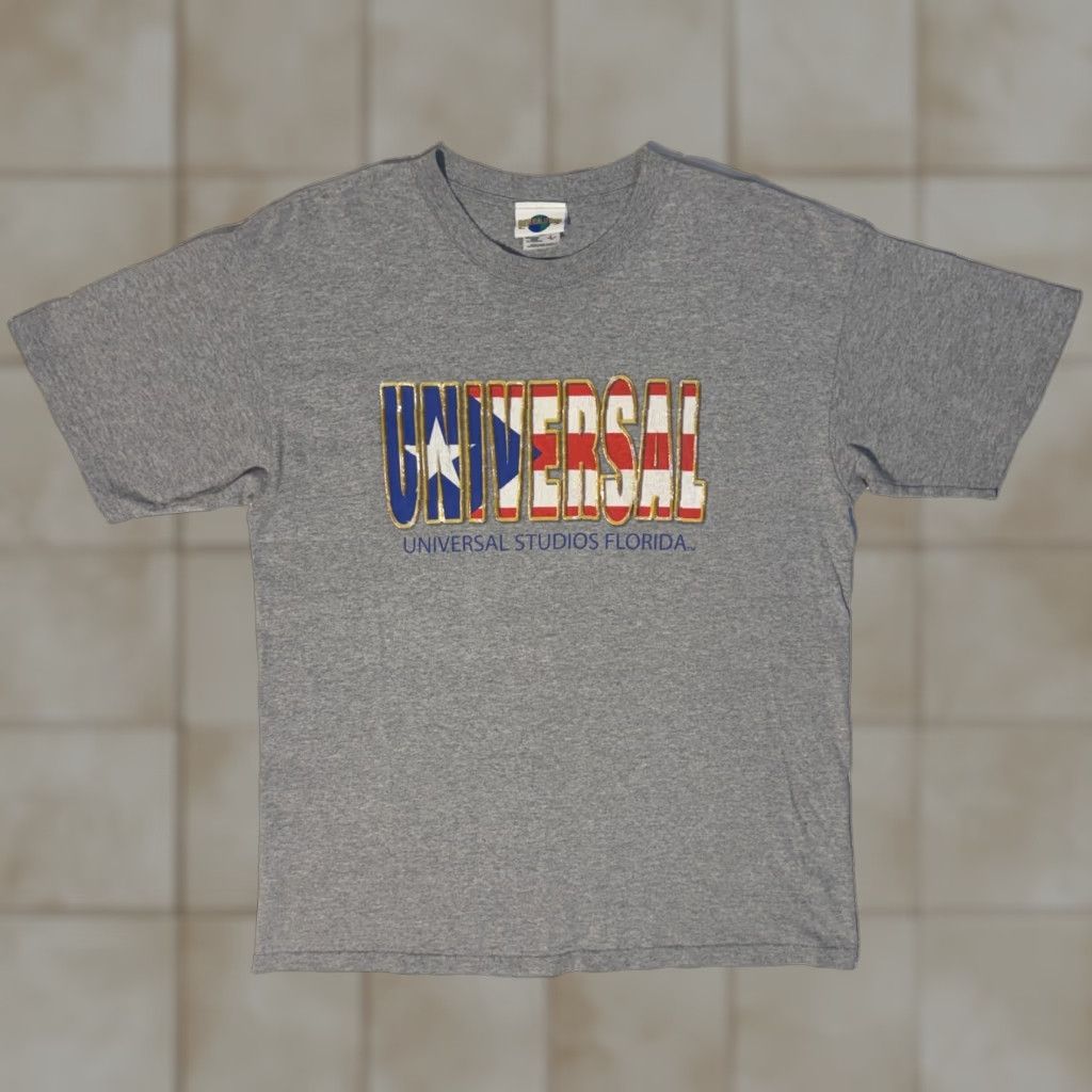 Vintage VINTAGE Universal Studios Florida USA Flag GEL Graphic Gray T-Shirt - L Size US L / EU 52-54 / 3 - 1 Thumbnail