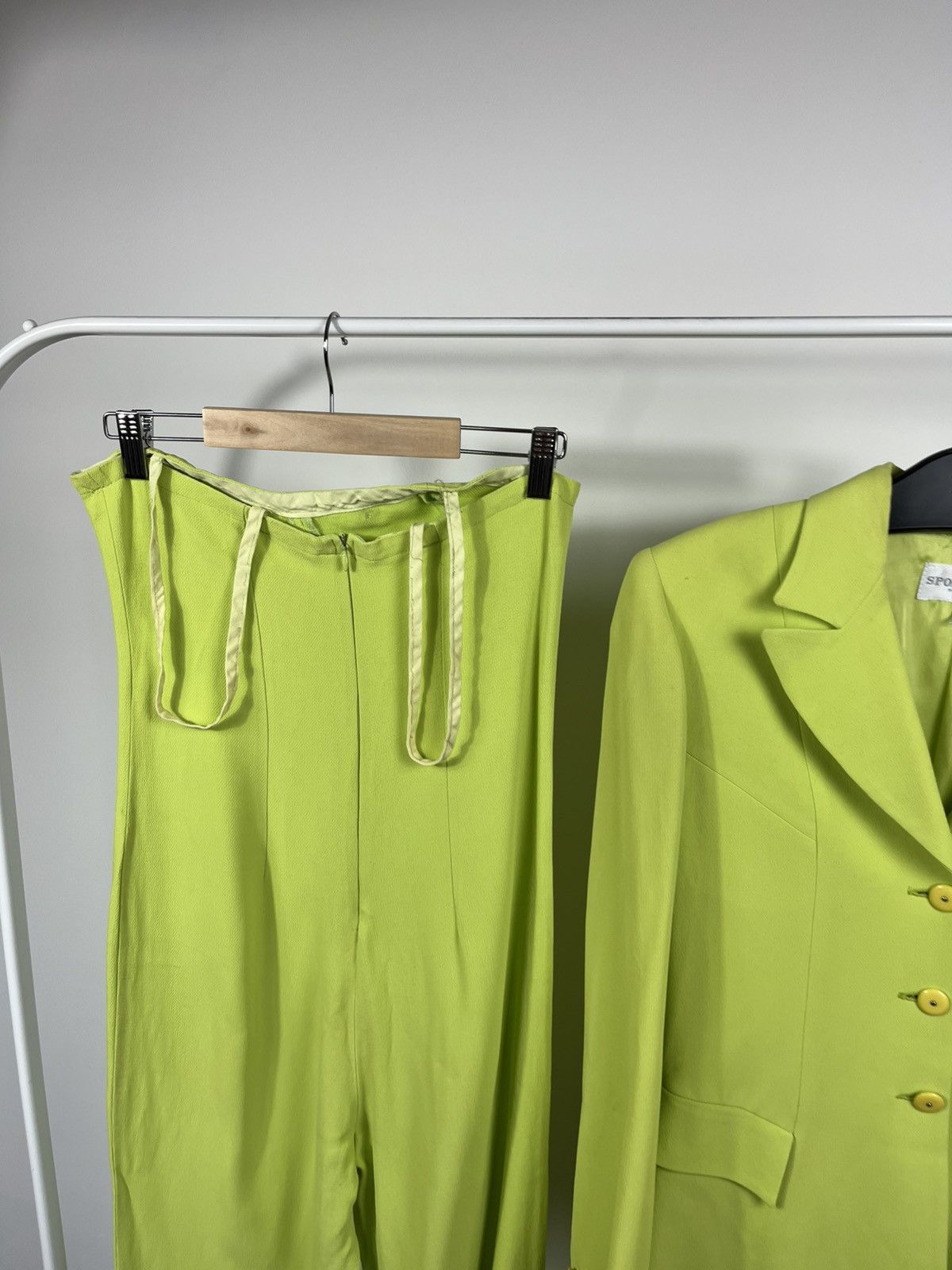 Other Vintage Sportstaff Lime Green Pantsuit Blazer Trouser Set 44 Size M / US 6-8 / IT 42-44 - 3 Thumbnail