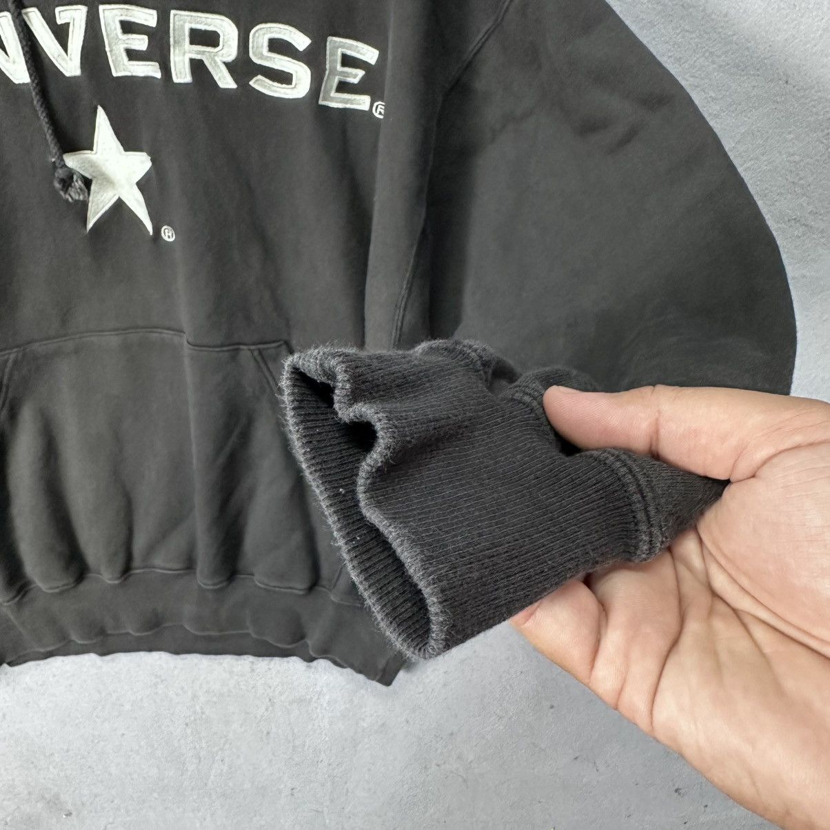 Converse Vintage Converse Hoodie Black Pullover Big Logo Streetwear Size US L / EU 52-54 / 3 - 3 Thumbnail