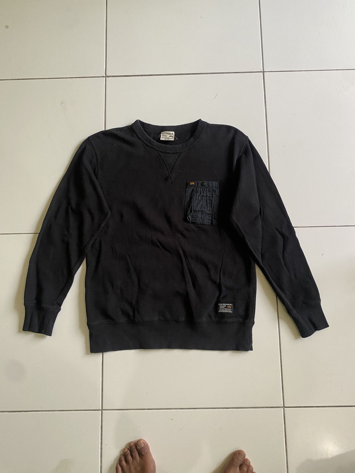 Alpha Industries Vinatge Alpha Industries single pocket crewneck Size US M / EU 48-50 / 2 - 1 Thumbnail