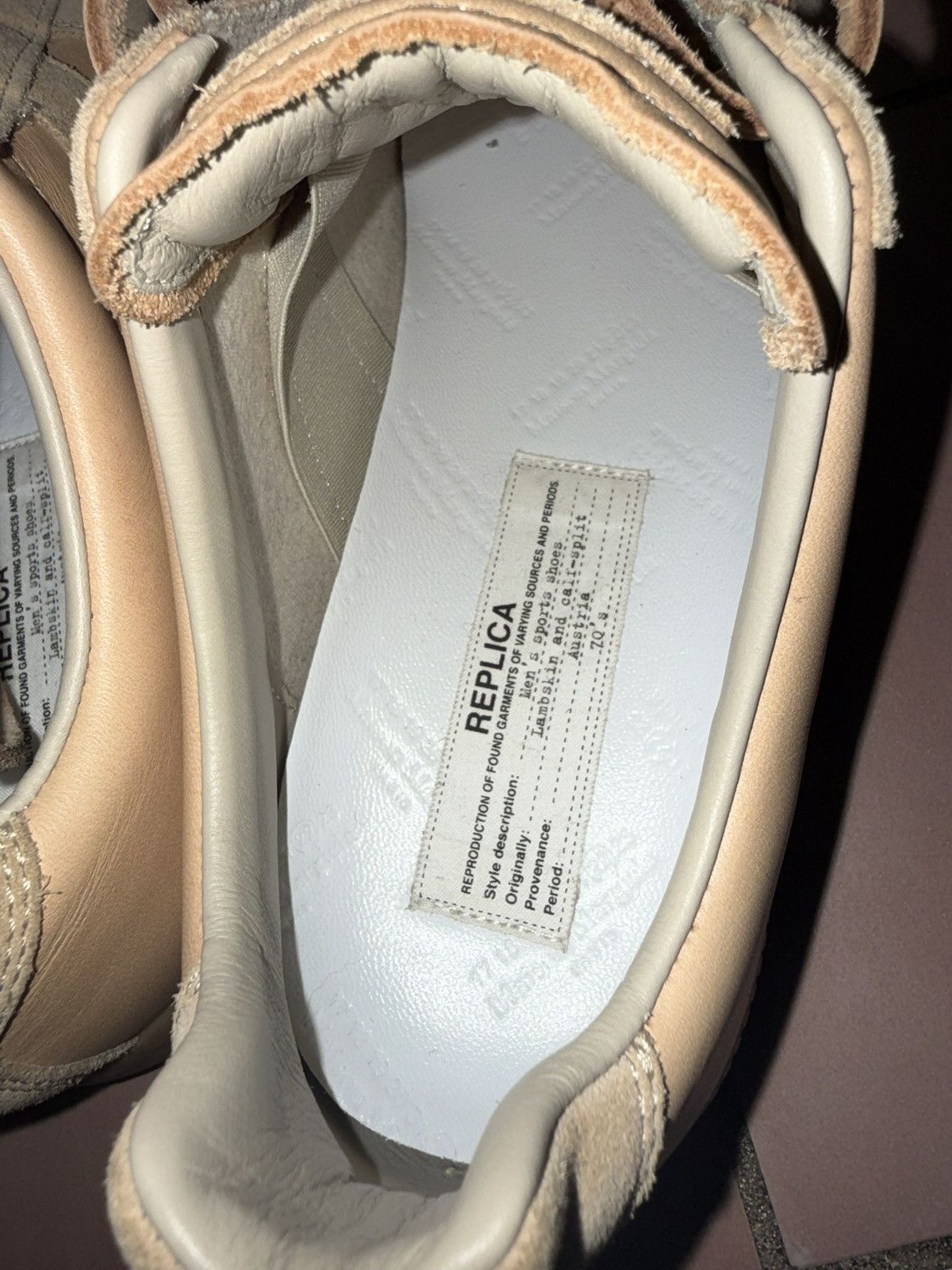 Maison Margiela Maison Margiela Natural Tan Leather Lace Gat Sneakers AW21 Size US 8 / EU 41 - 5 Thumbnail
