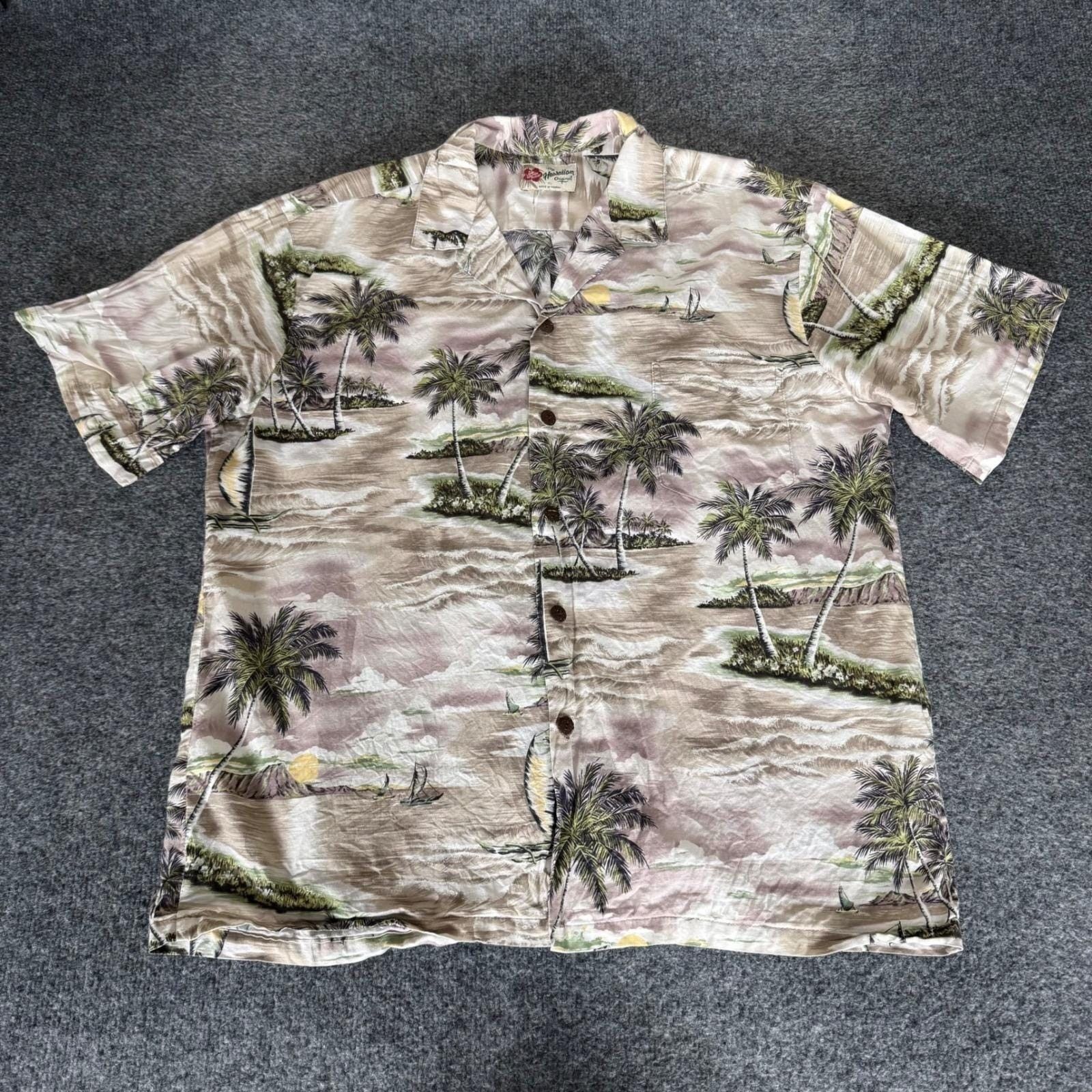 Hilo Hattie Hilo Hattie Mens XL Hawaiian Shirt Aloha Tropical Palm Tree Size US XL / EU 56 / 4 - 1 Thumbnail