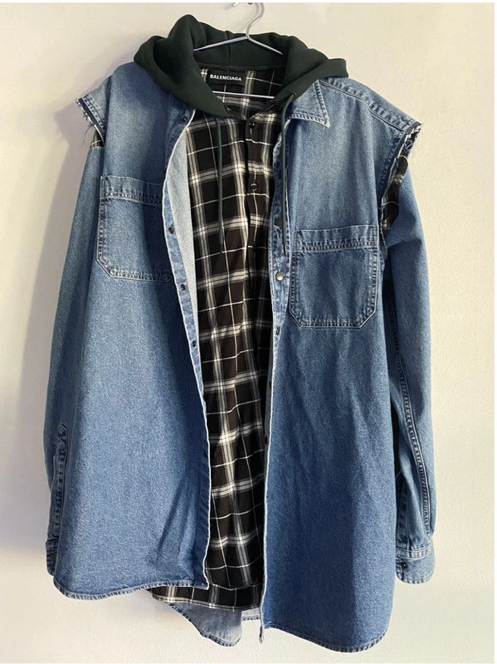 Balenciaga 3in1 Shirt Hoodie +Vest Denim Size US M / EU 48-50 / 2 - 1 Thumbnail