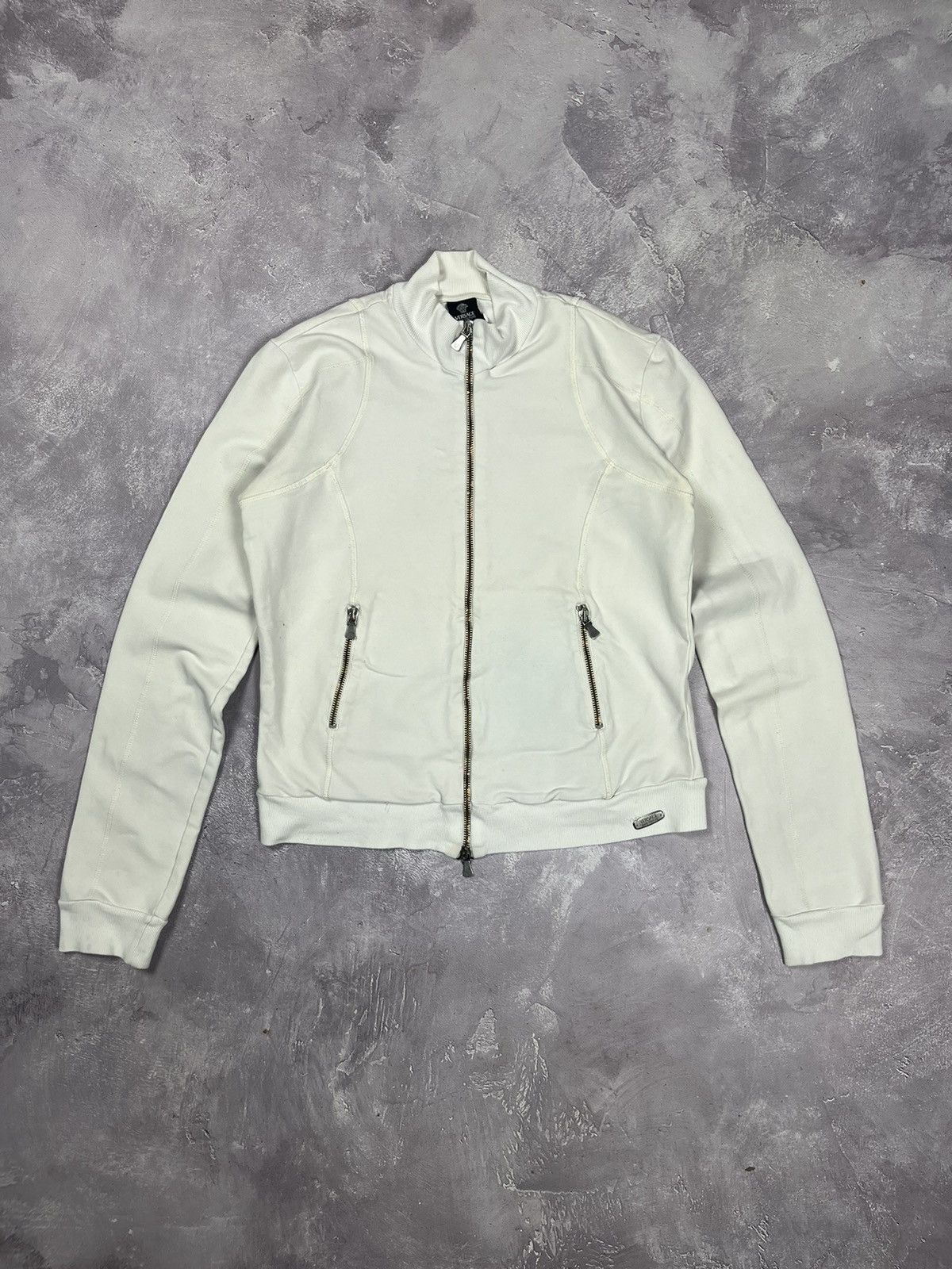 Versace Jeans Couture Versace Jeans Couture Vintage White Zip Sweatshirt Size XXL / US 16-18 / IT 52-54 - 1 Thumbnail
