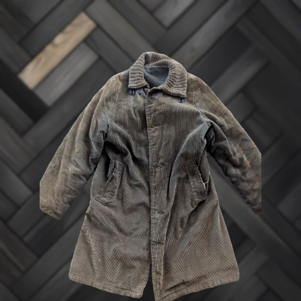 Vintage VINTAGE CAR CLUB coat jacket Mens S corduroy green 38 ROCKABILLY clicker wool woolen 1950s 50s decade Size US S / EU 44-46 / 1 - 1 Thumbnail