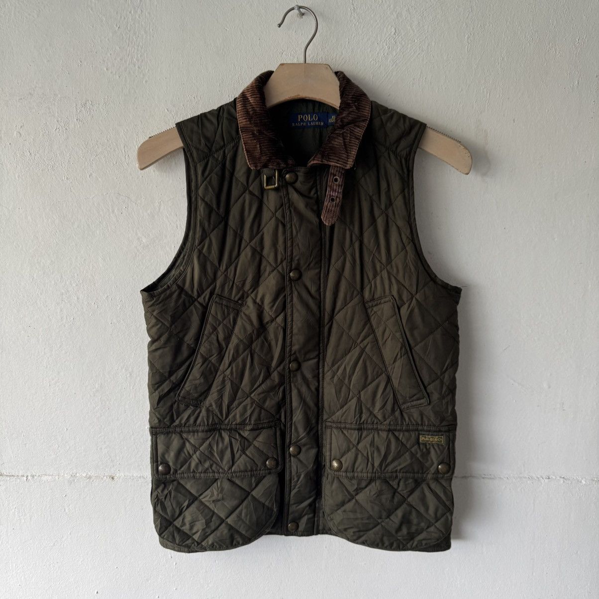 Polo Ralph Lauren Quilted Puffer Corduroy Vest Size US XS / EU 42 / 0 - 1 Thumbnail