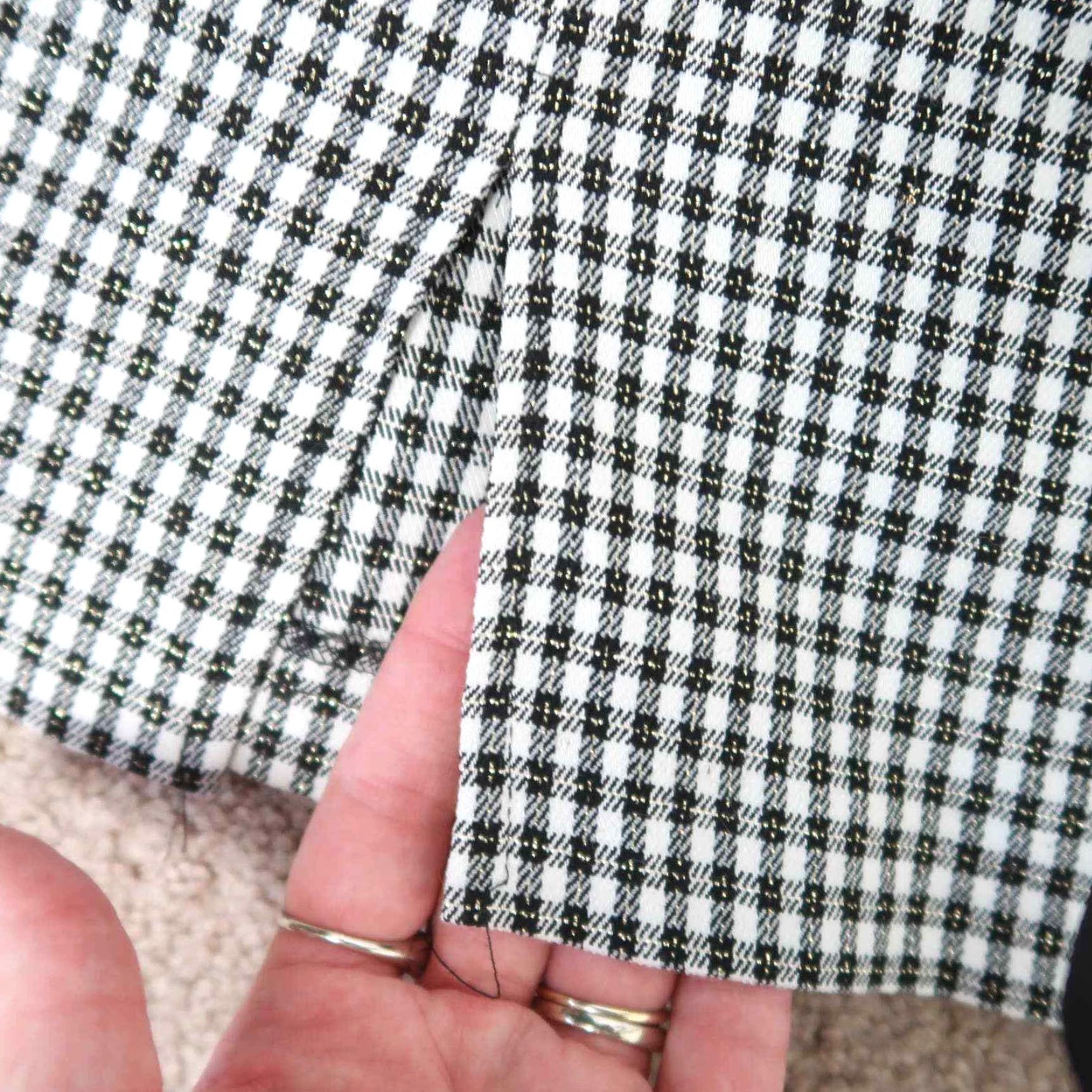Vintage VINTAGE 90s Black and White Plaid Pencil Mini Skirt 24" Waist XS Regular Rockabilly Wear to Work Mens? Womens? Size 42" / US 20 - 5 Thumbnail