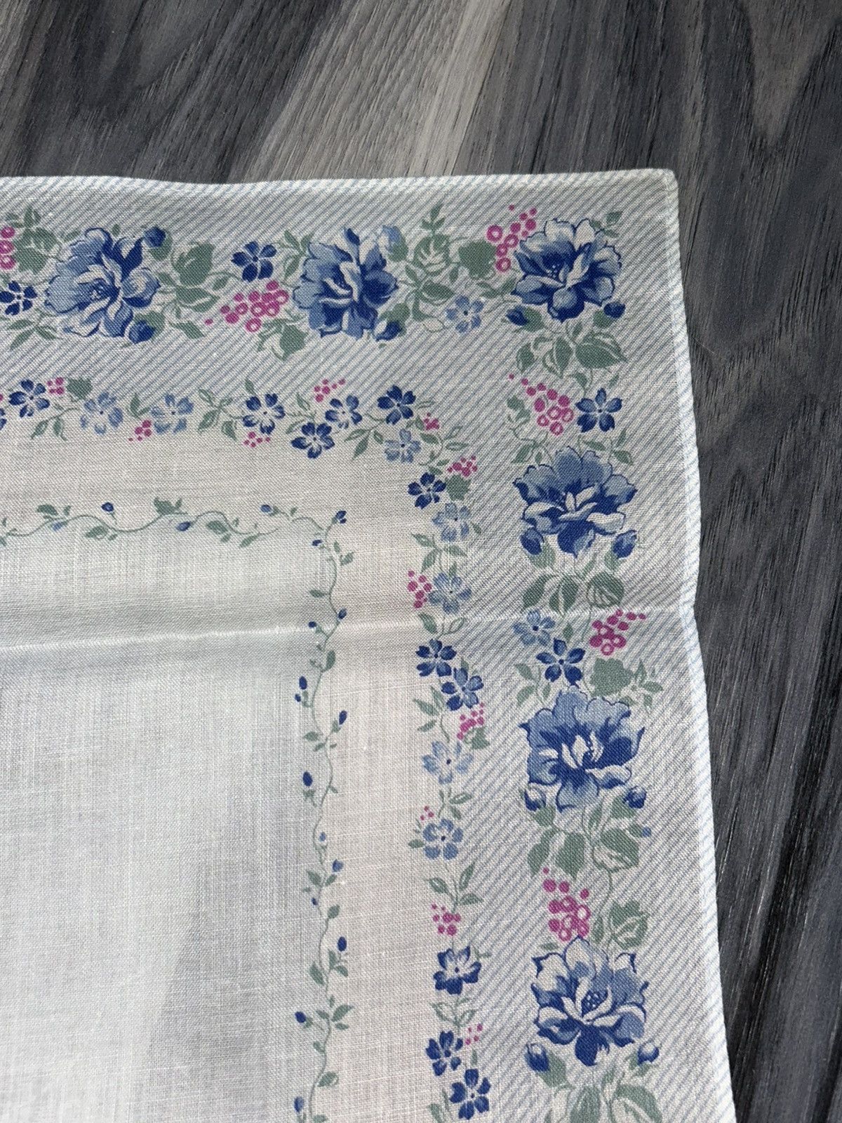 Pierre Balmain Pierre Balmain Blue & Pink Floral Cotton Handkerchief Size ONE SIZE - 6 Thumbnail