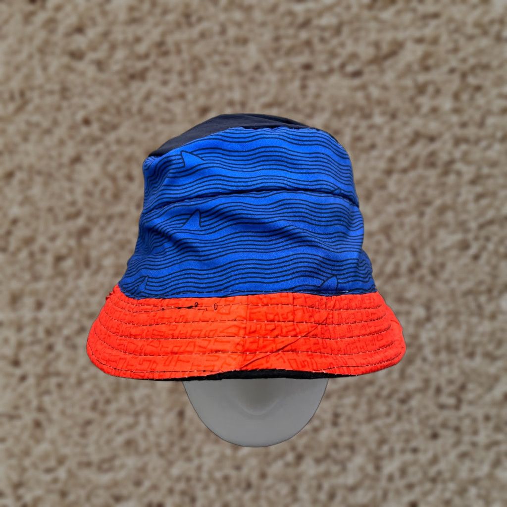 Vintage Sun Bucket Hat Adult One Size Blue Polyester Camp Fish Beach Reversible Size ONE SIZE - 1 Thumbnail