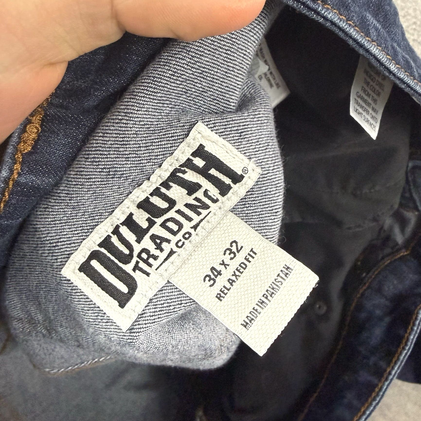 Denime Duluth 40 Grit Jeans Slim Fit Denim 34x32 Dark Wash Cotton Spandex Mens Jeans 5-Pocket Button Zip USA Logo Cowboy Style Regular Rise Slimming Stretch Size US 34 / EU 50 - 4 Thumbnail
