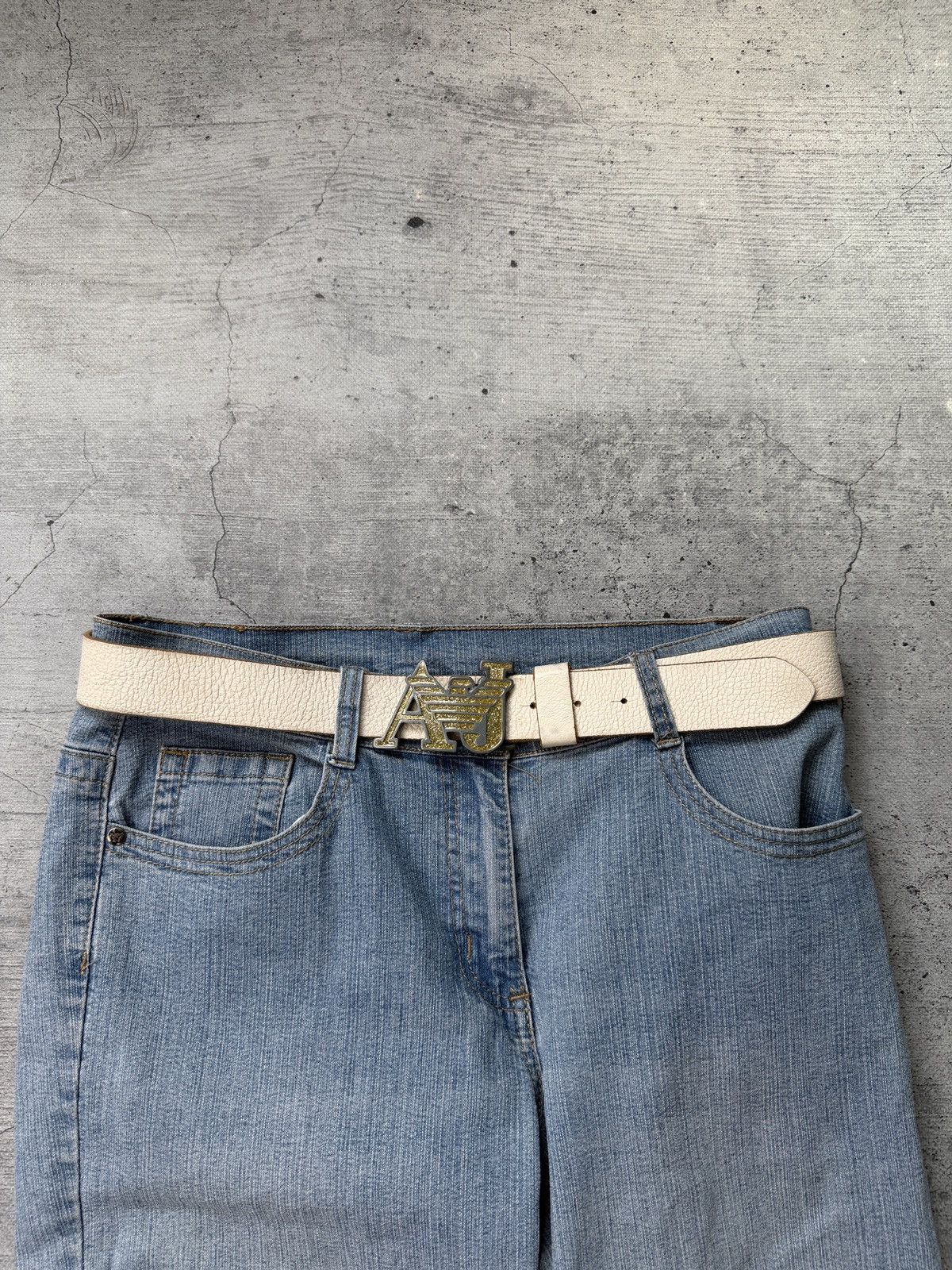 Armani Vintage Armani Jeans Big Logo Leather Belts 90s Y2K Size ONE SIZE - 2 Thumbnail
