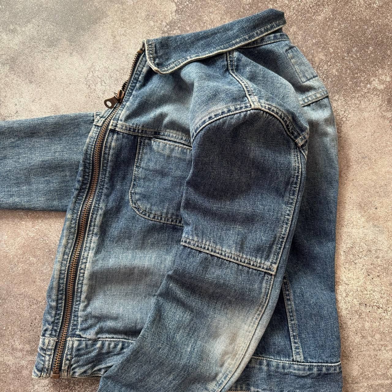 Guess × Japanese Brand Guess Vintage Avant Garde Washed Denim Zip Jacket Size M / US 6-8 / IT 42-44 - 6 Thumbnail