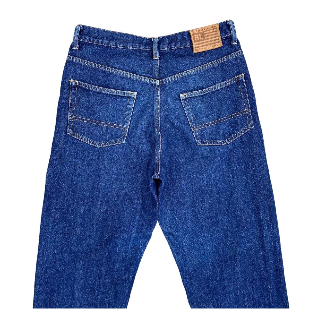 Polo Ralph Lauren × Ralph Lauren × Vintage Polo Ralph Lauren Jeans Baggy Hip Hop 90s Dark Blue Denim Size US 31 - 7 Thumbnail
