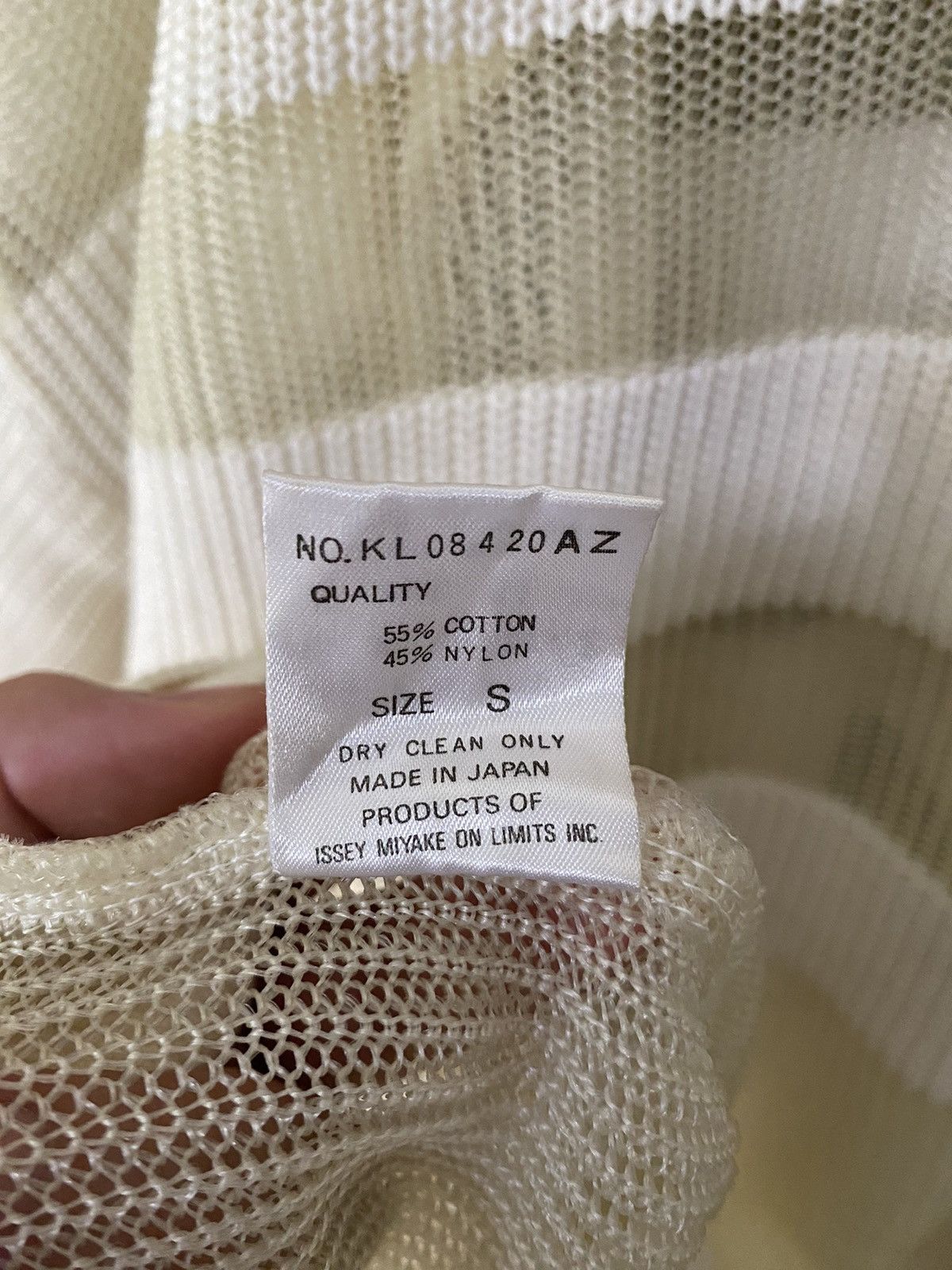 Homme Plisse Issey Miyake × Issey Miyake 2000s ISSEY MIYAKE Mesh Net stripe oversize shirt Size US L / EU 52-54 / 3 - 14 Thumbnail