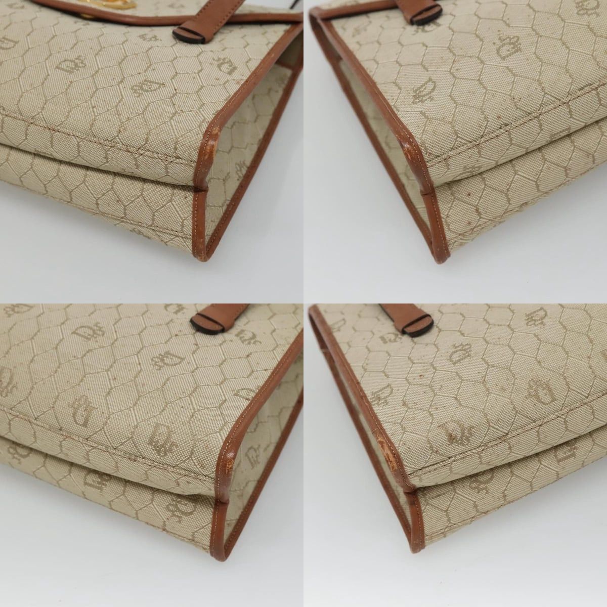 Dior DIOR Honeycomb Canvas Shoulder Bag Beige Gold Size ONE SIZE - 10 Thumbnail