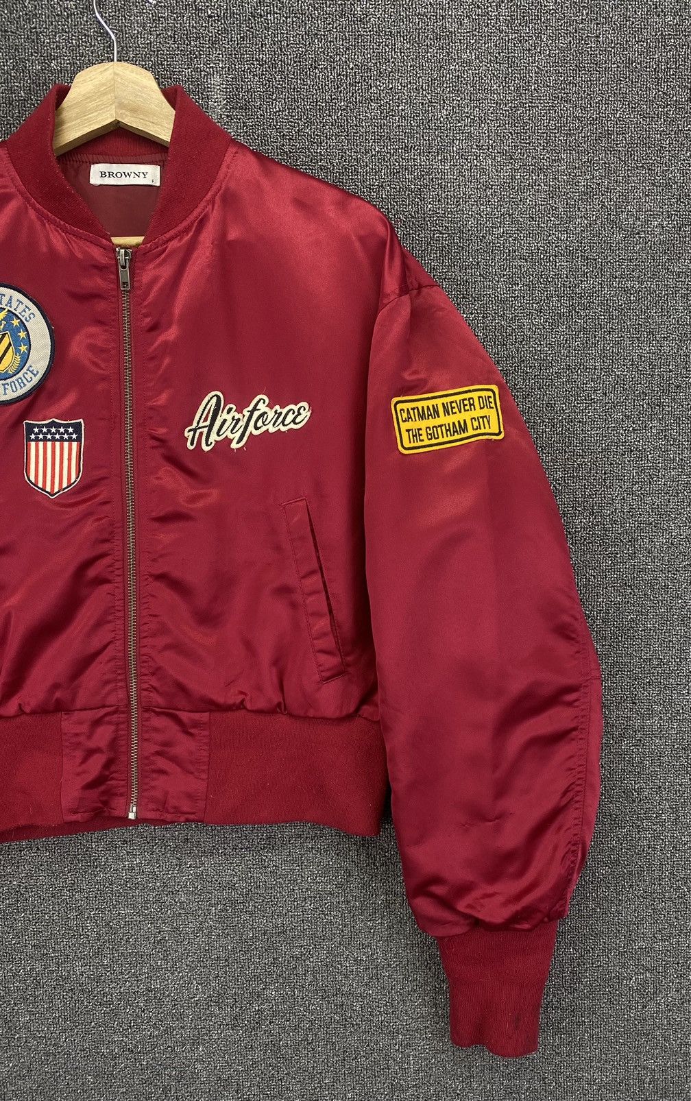 Japanese Brand Vintage Browny U.S Air Force Military Red Bomber Jacket Size M / US 6-8 / IT 42-44 - 4 Thumbnail
