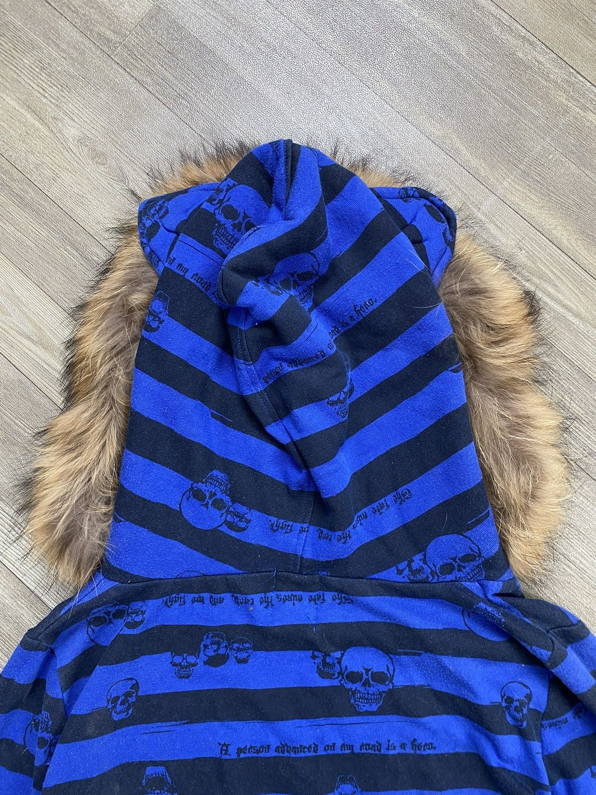 Japanese Brand Dig Deep Skulls Stripe Ear Fur Hoodie Punk Kmrii Lgb Style Size US M / EU 48-50 / 2 - 12 Thumbnail