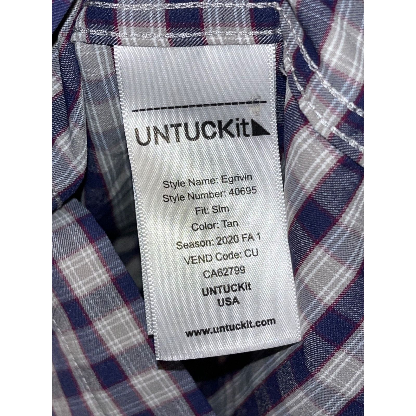 UNTUCKit UNTUCKit Egrivin Slim Fit Long Sleeve Check Shirt Sz L Plaid Size US L / EU 52-54 / 3 - 5 Thumbnail