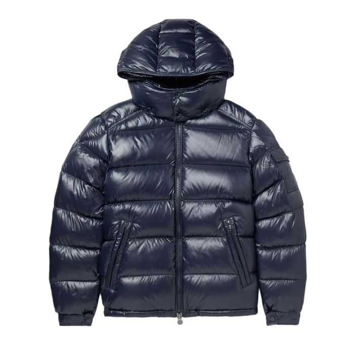 Moncler maya short discount down jacket night blue