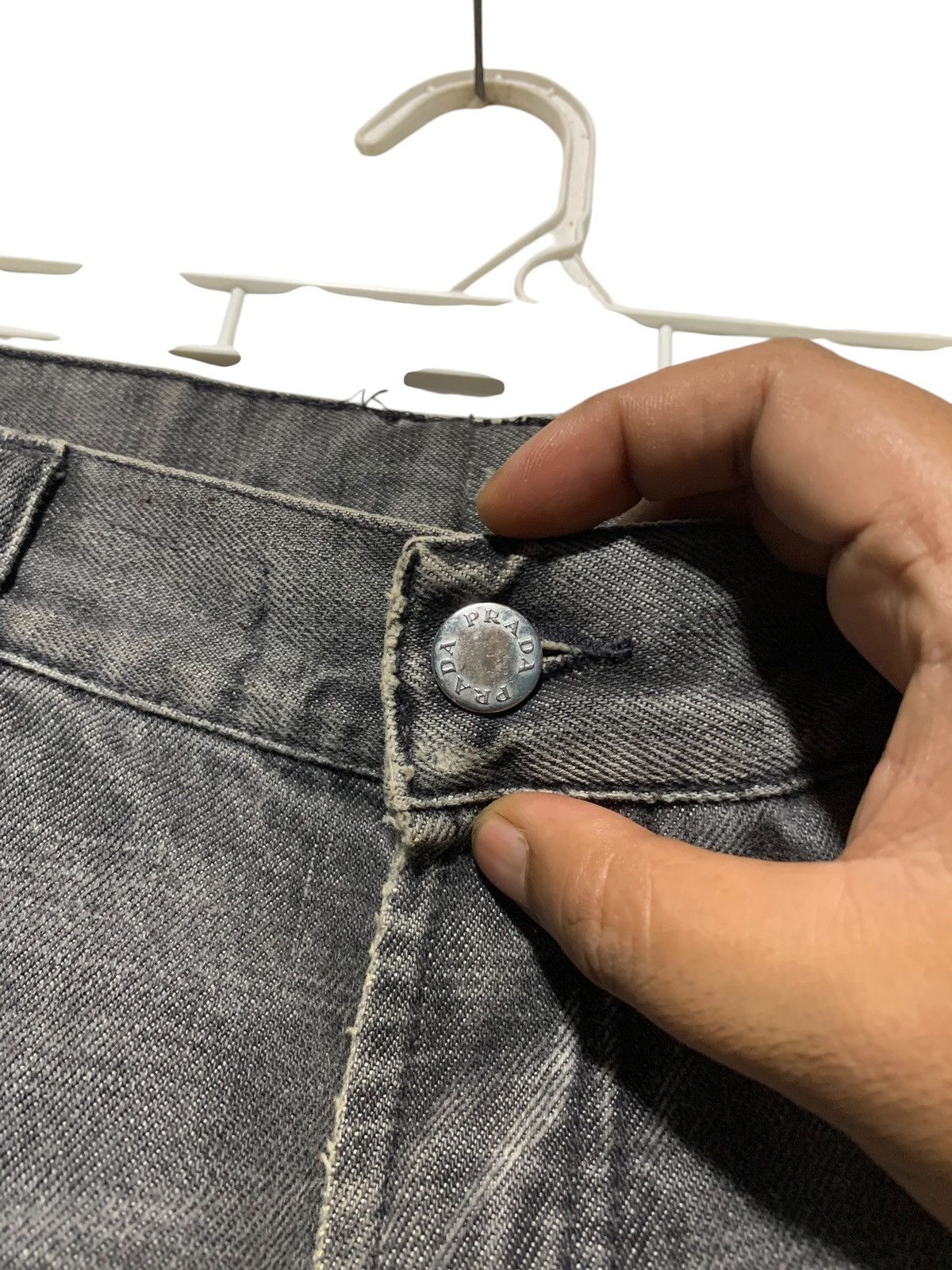 Prada Vtg Prada classic fit distressed jeans washed grey (Re-size) Size US 32 / EU 48 - 5 Thumbnail