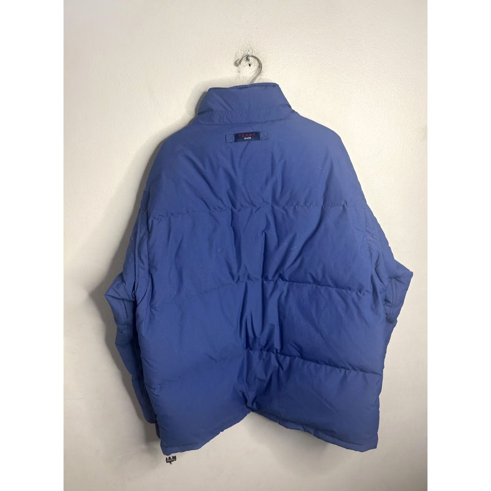 Tommy Hilfiger VINTAGE Tommy Jeans Jacket Mens XL Blue Black Puffer Coat Winter Zip Pockets Warm Size US 36 / EU 52 - 7 Thumbnail