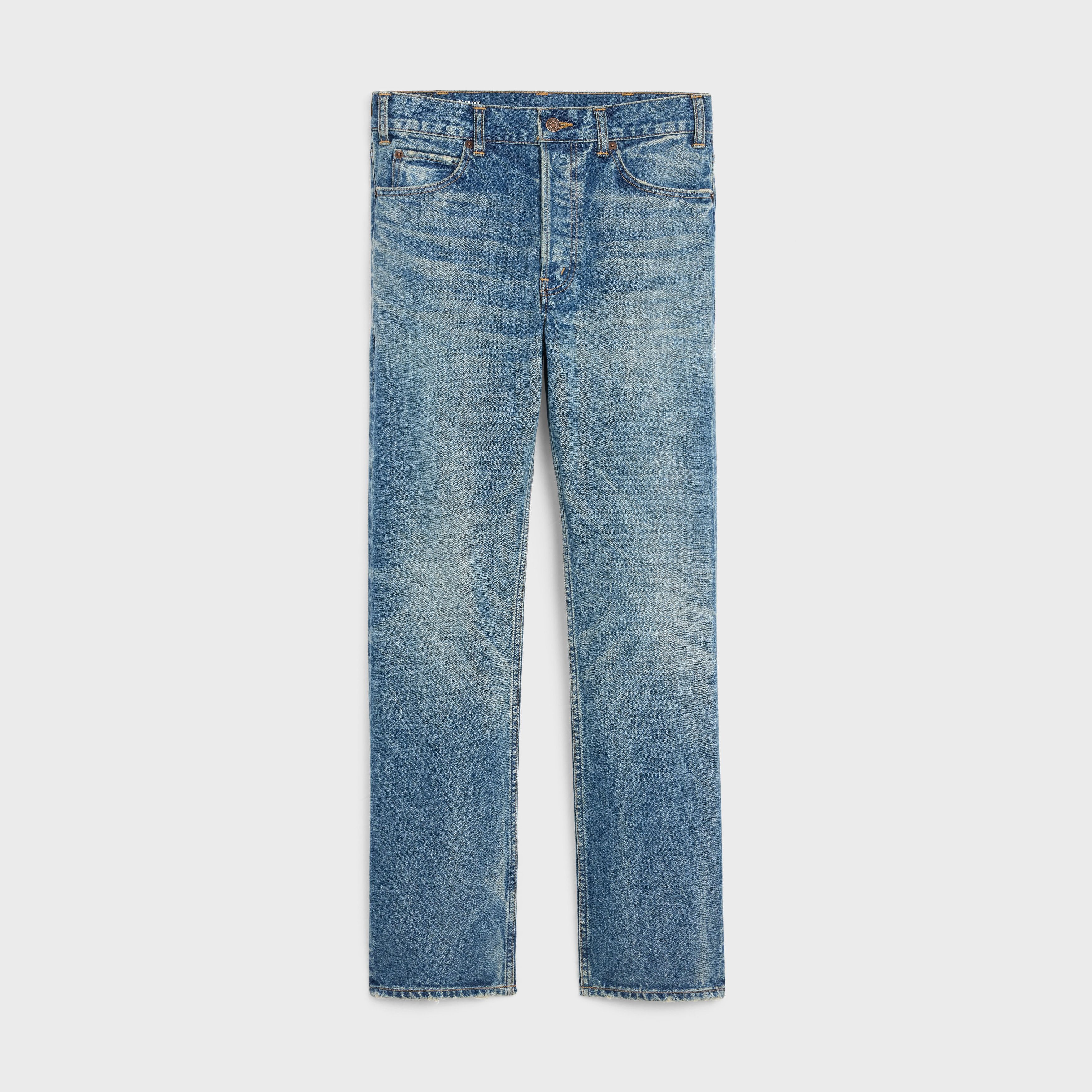 Celine o1w1db11124 Crystal-Rinse Polly Denim Jeans in Blue Size 31" - 1 Thumbnail